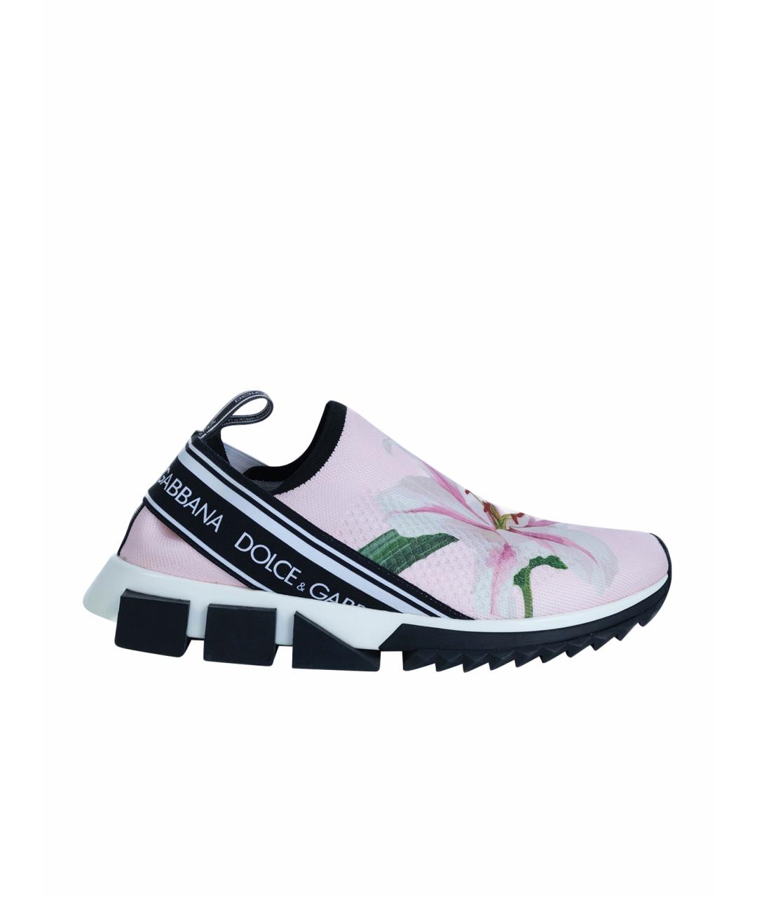 DOLCE&GABBANA Розовые текстильные кеды, фото 1