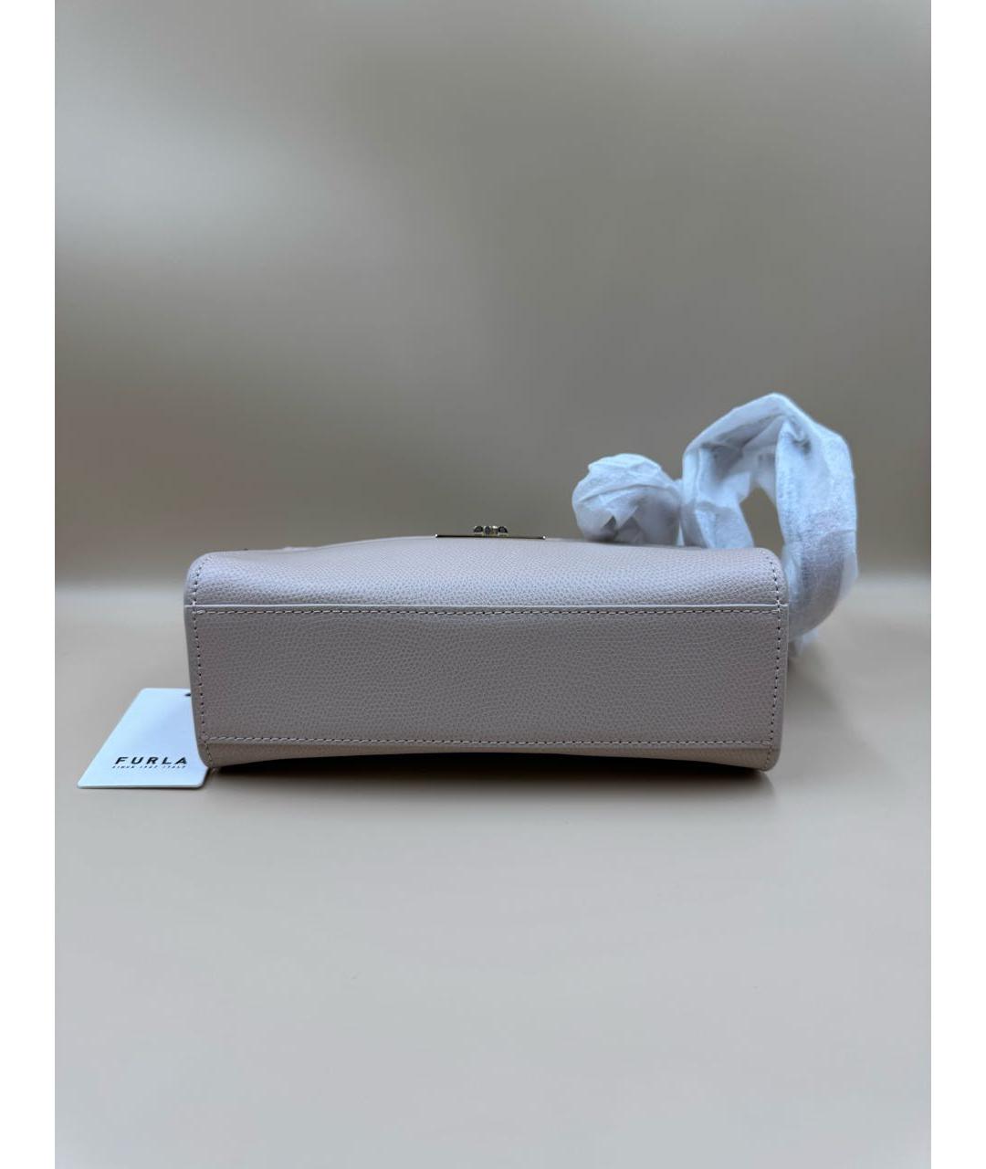 FURLA Бежевая кожаная сумка через плечо, фото 5