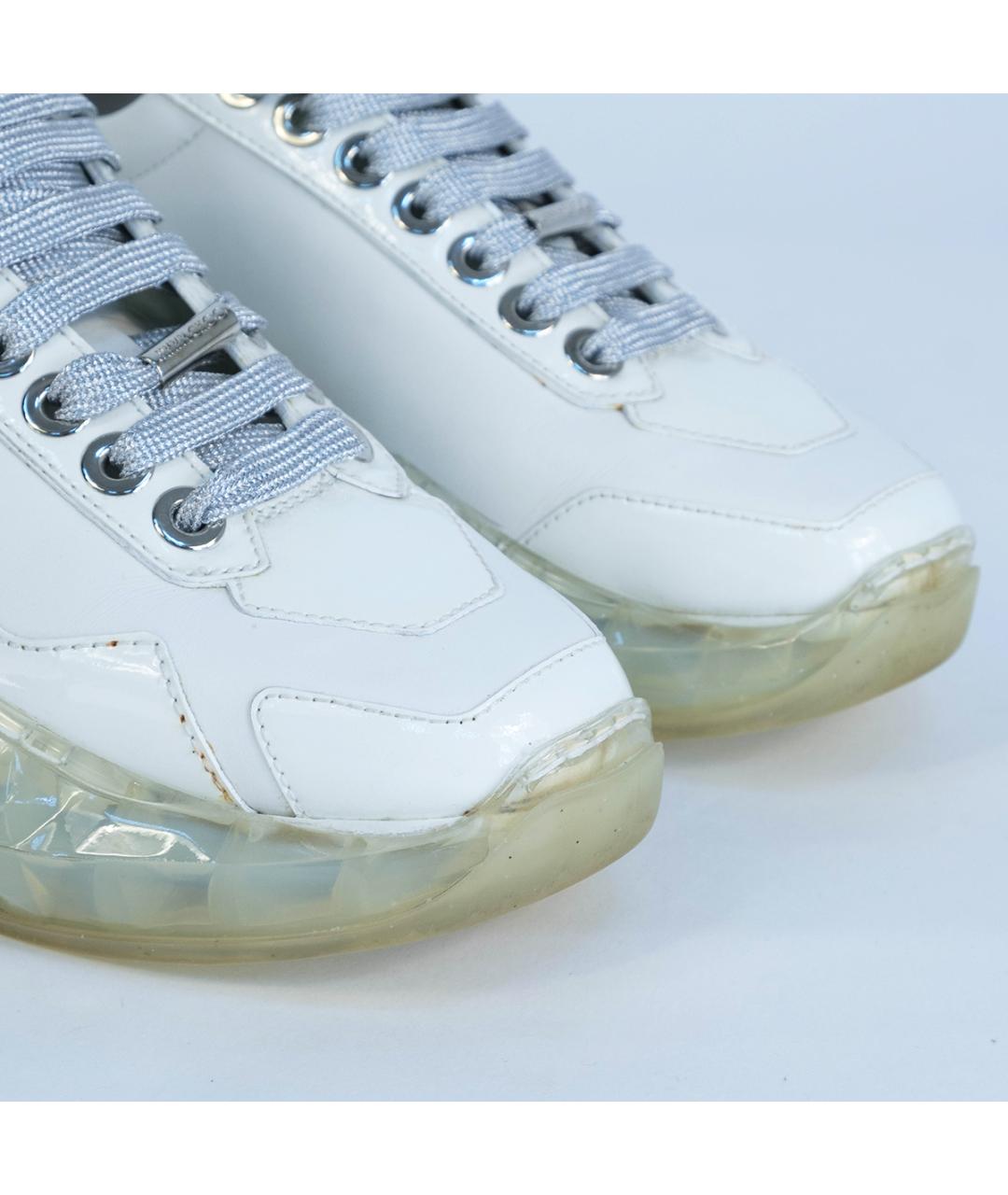 JIMMY CHOO Белые кожаные кроссовки, фото 4
