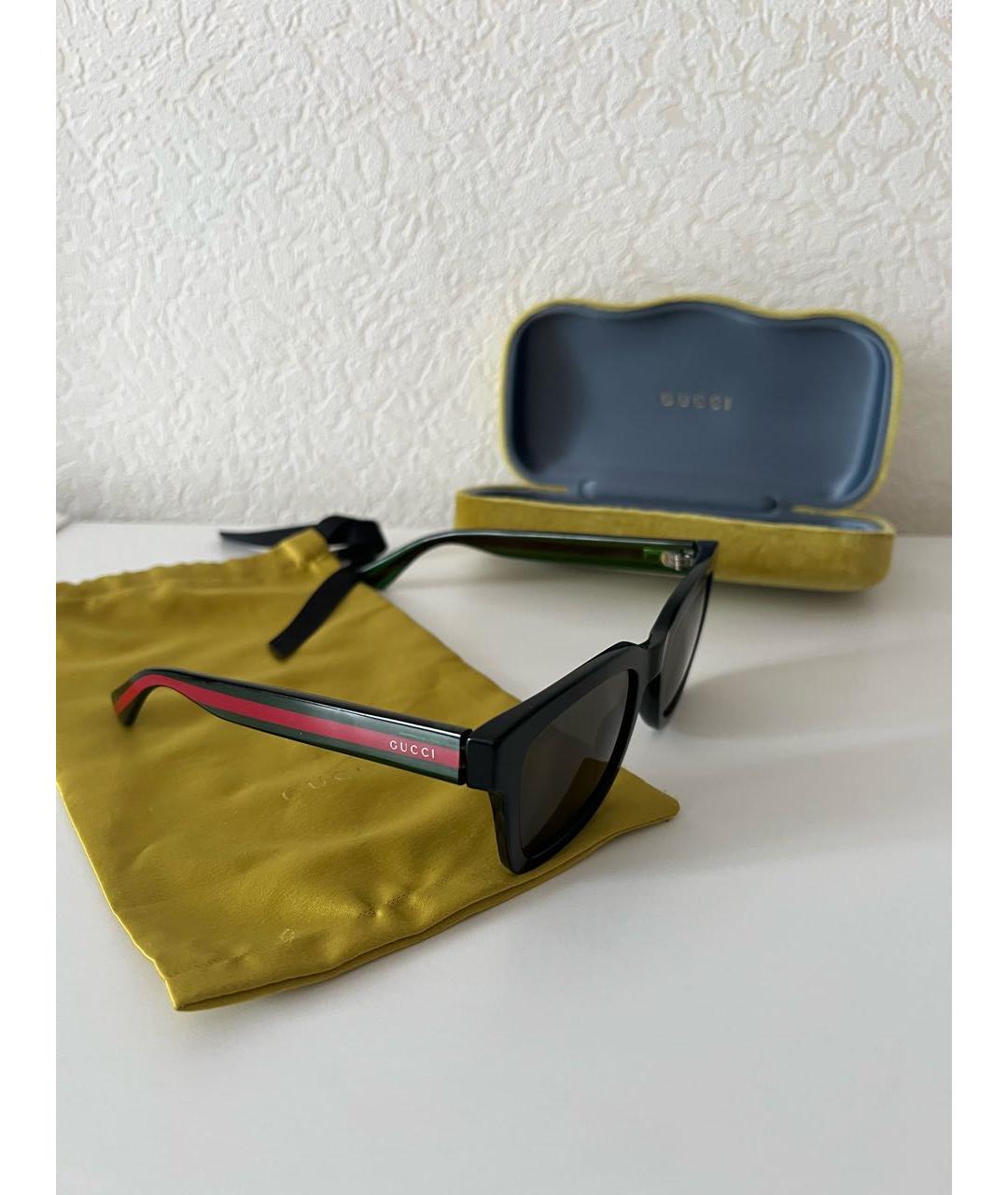 GUCCI Черные пластиковые солнцезащитные очки, фото 5