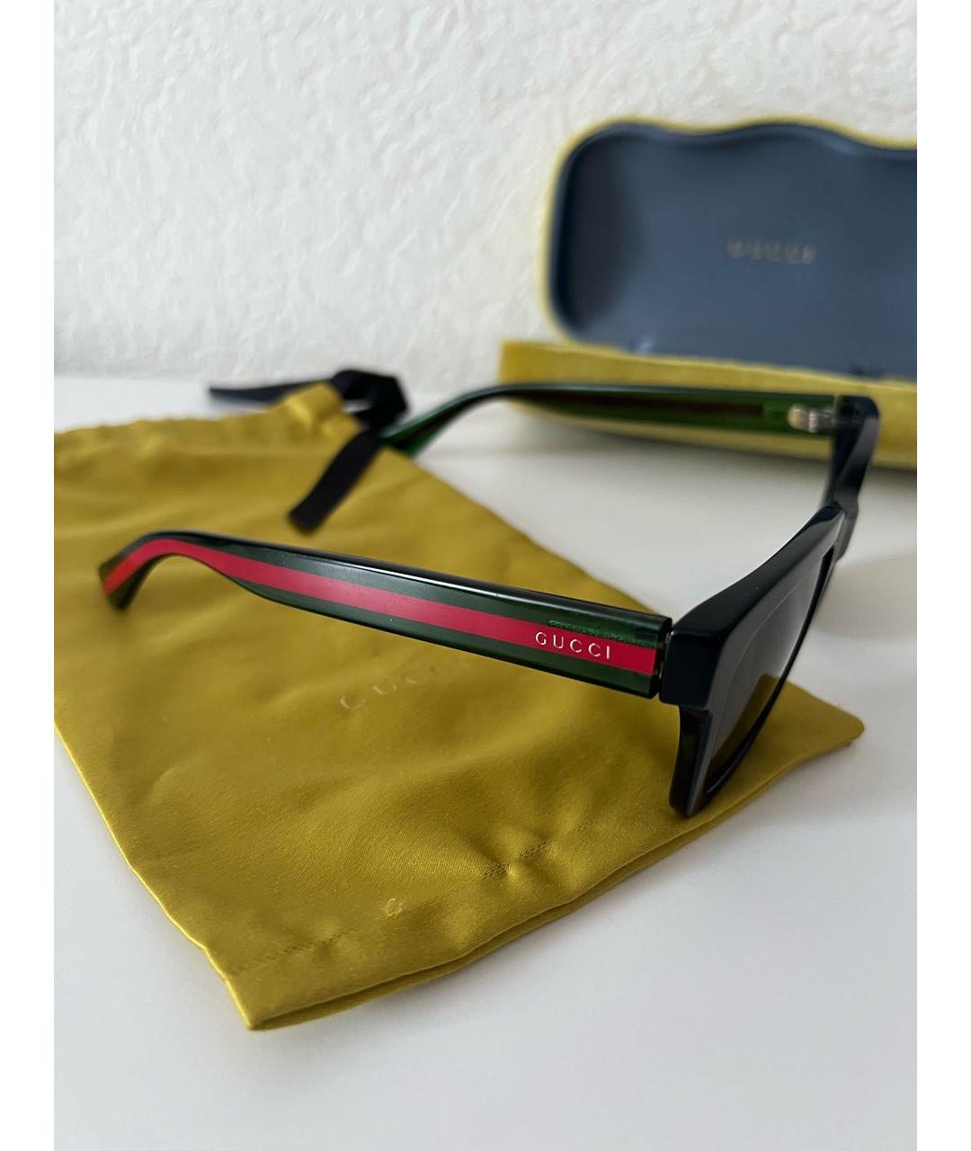 GUCCI Черные пластиковые солнцезащитные очки, фото 2