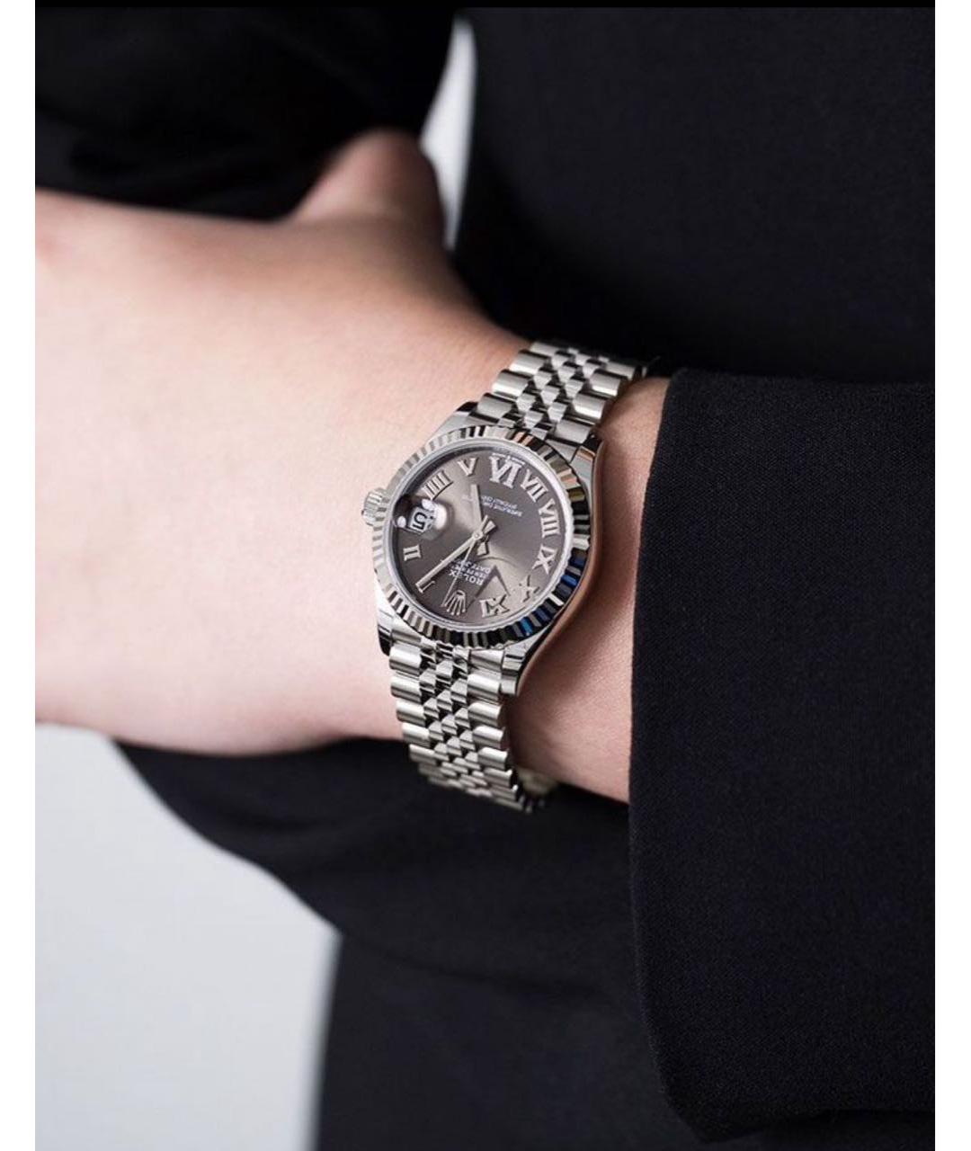 ROLEX Серые часы из белого золота, фото 6