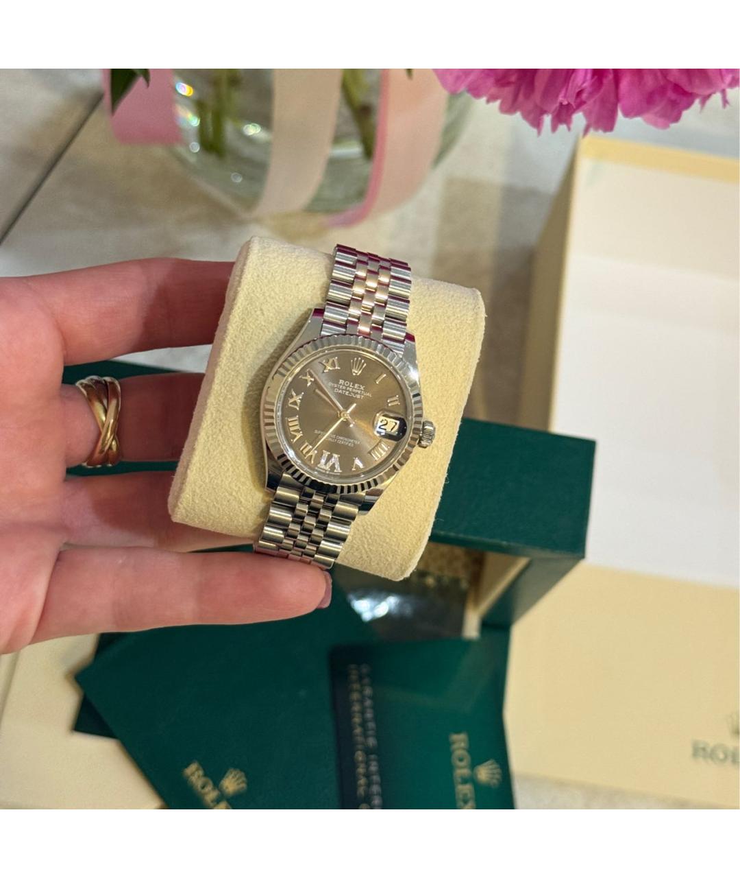 ROLEX Серые часы из белого золота, фото 3
