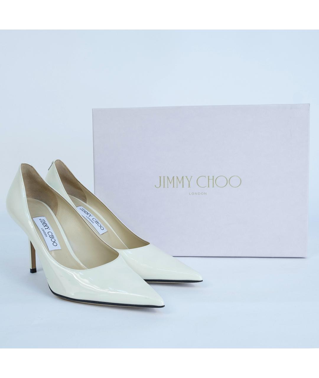 JIMMY CHOO Белые кожаные туфли, фото 8