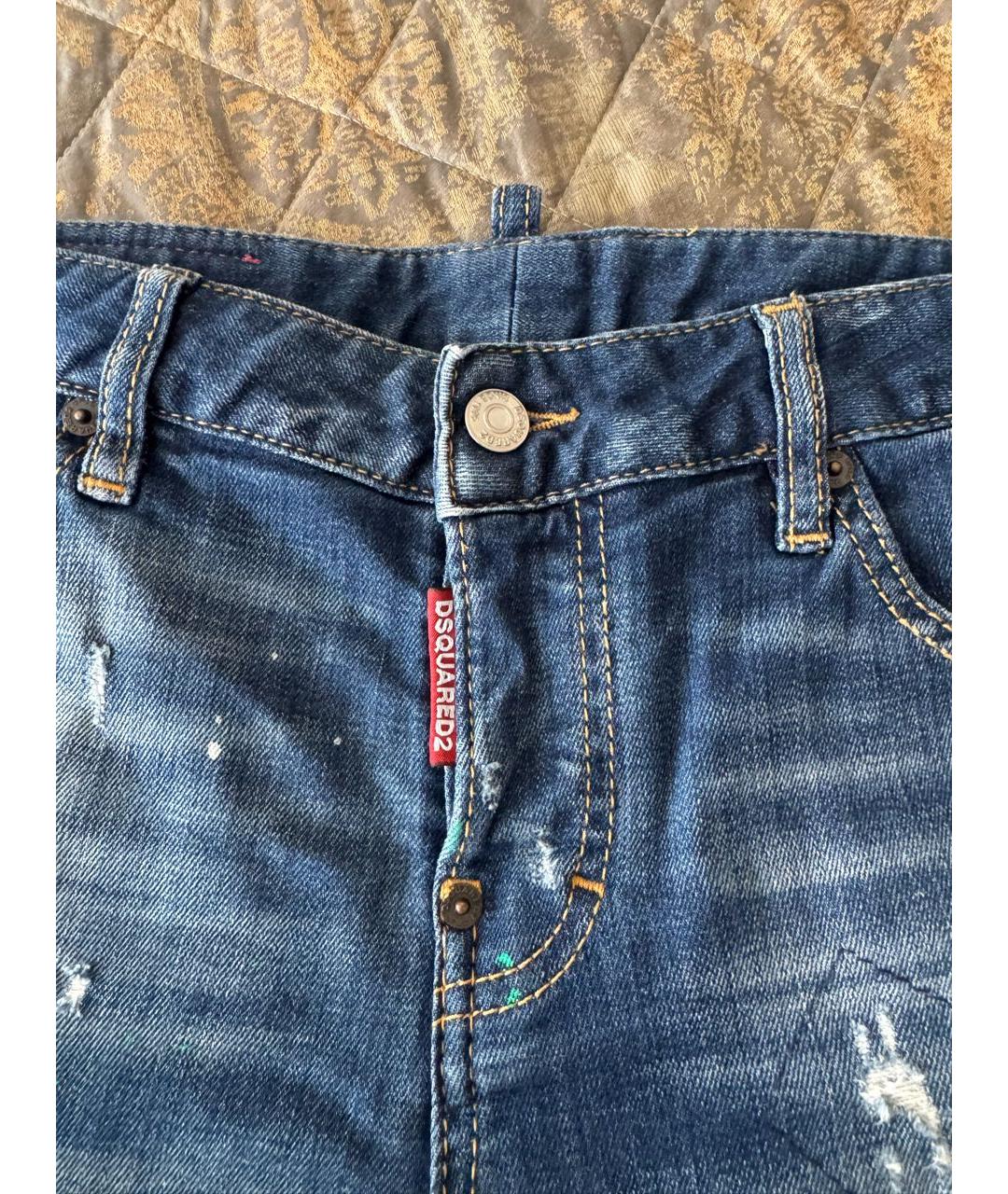 DSQUARED2 Синие хлопко-эластановые шорты, фото 3