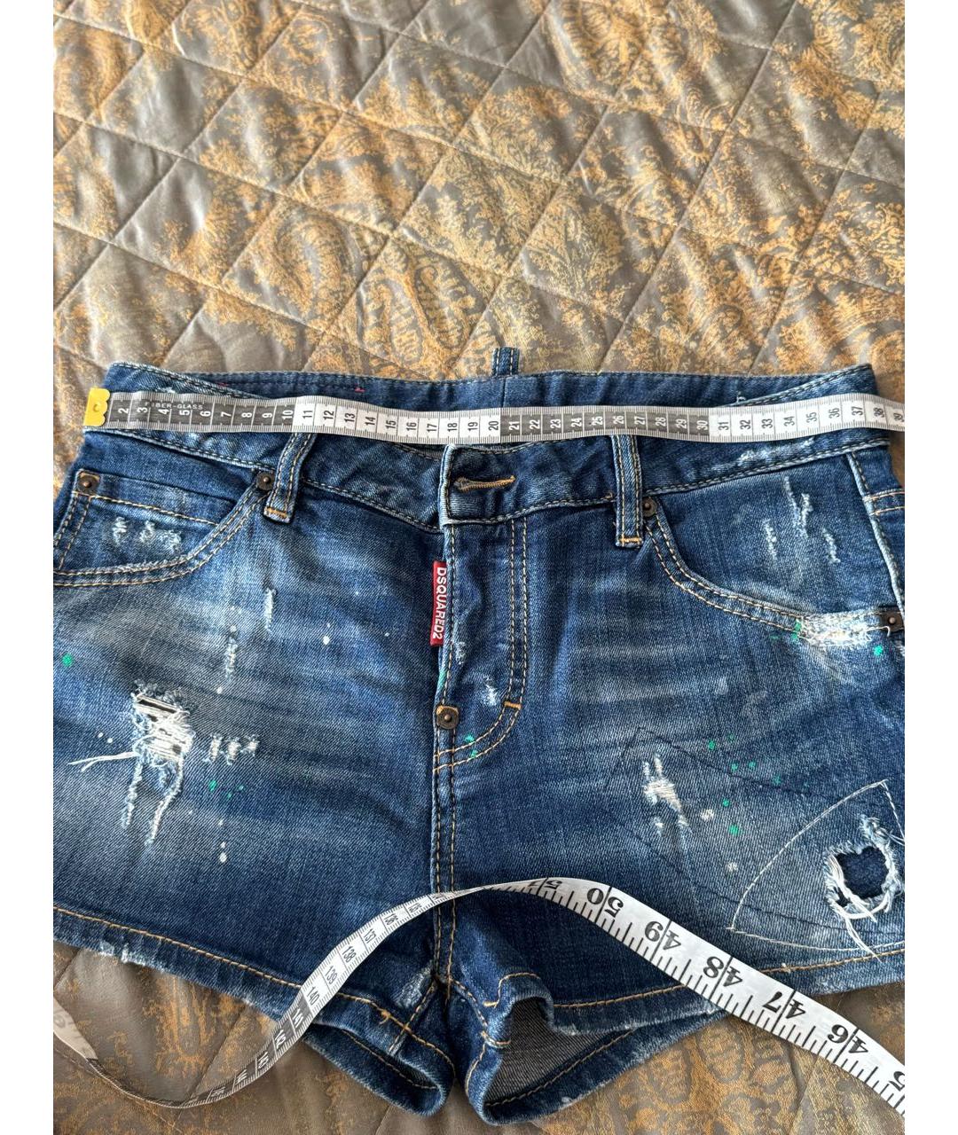 DSQUARED2 Синие хлопко-эластановые шорты, фото 6