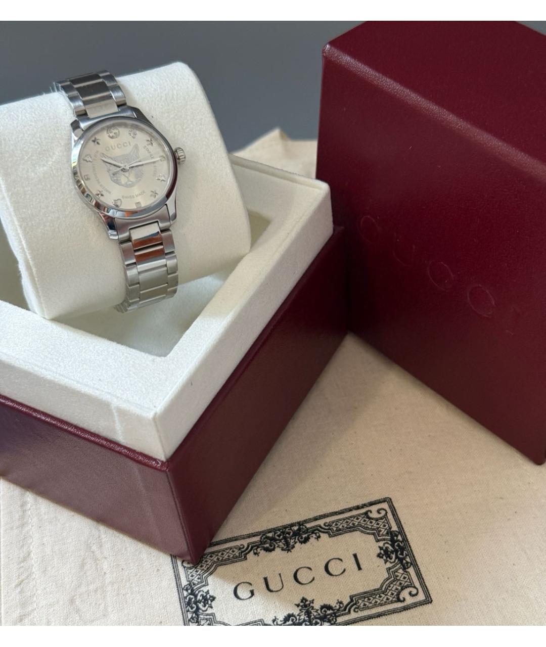 GUCCI Серебряные стальные часы, фото 2