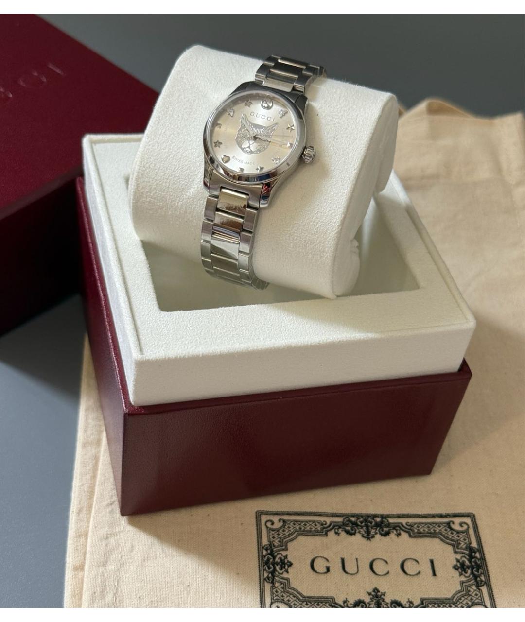 GUCCI Серебряные стальные часы, фото 7
