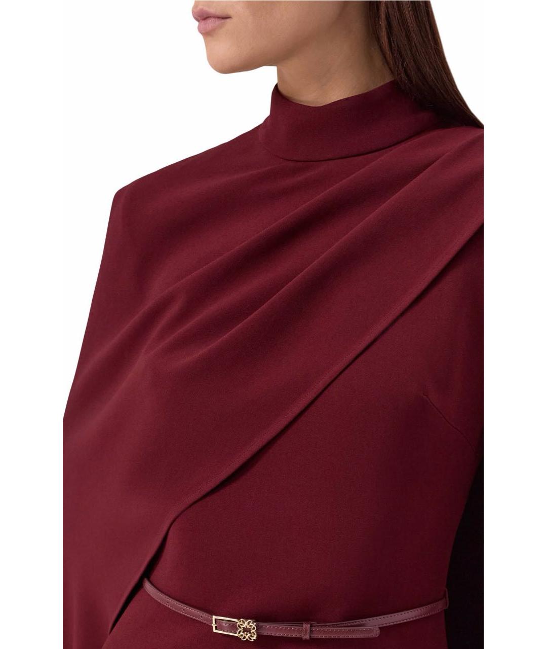 ELIE SAAB Бордовое шелковое вечернее платье, фото 3