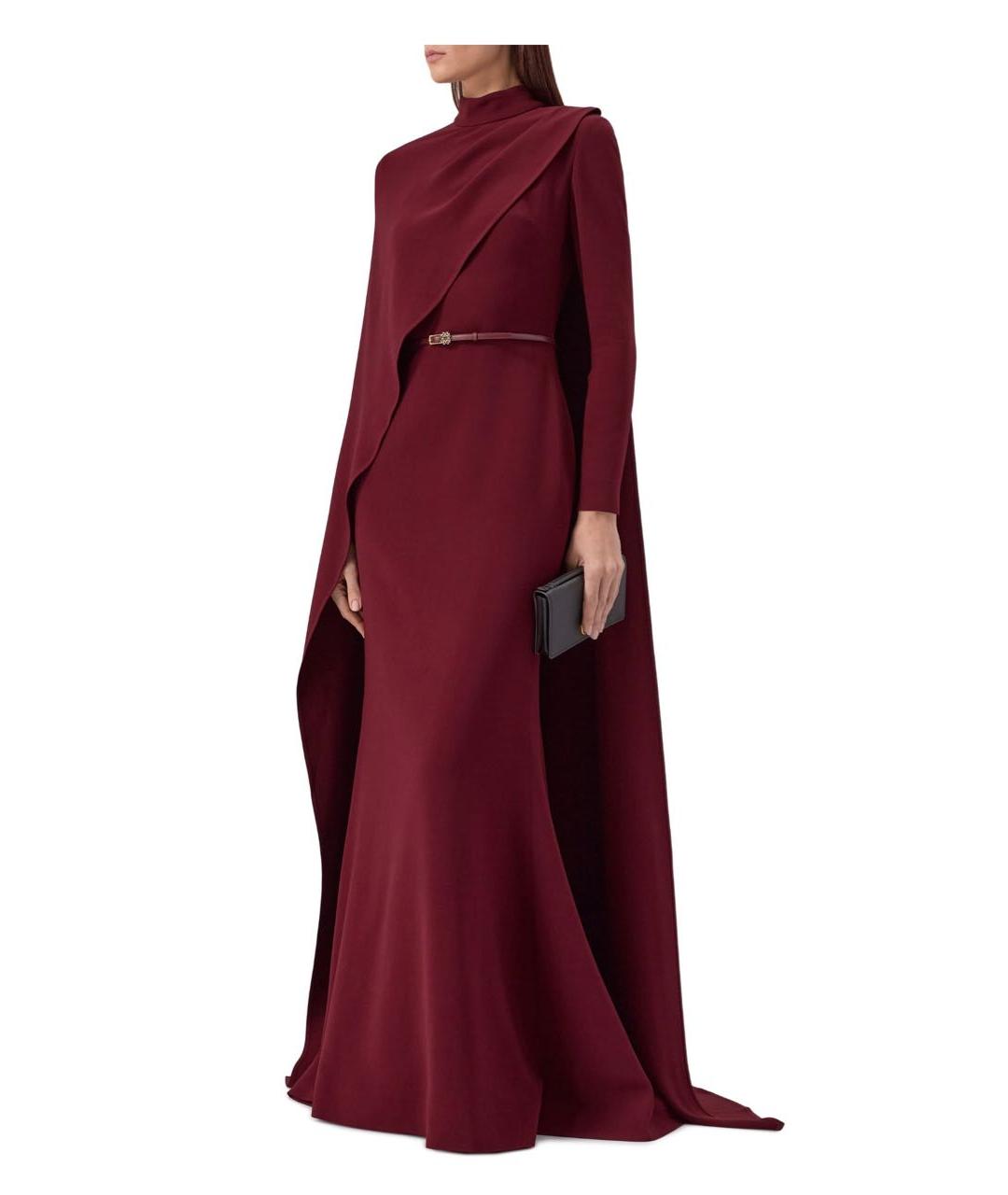 ELIE SAAB Бордовое шелковое вечернее платье, фото 4