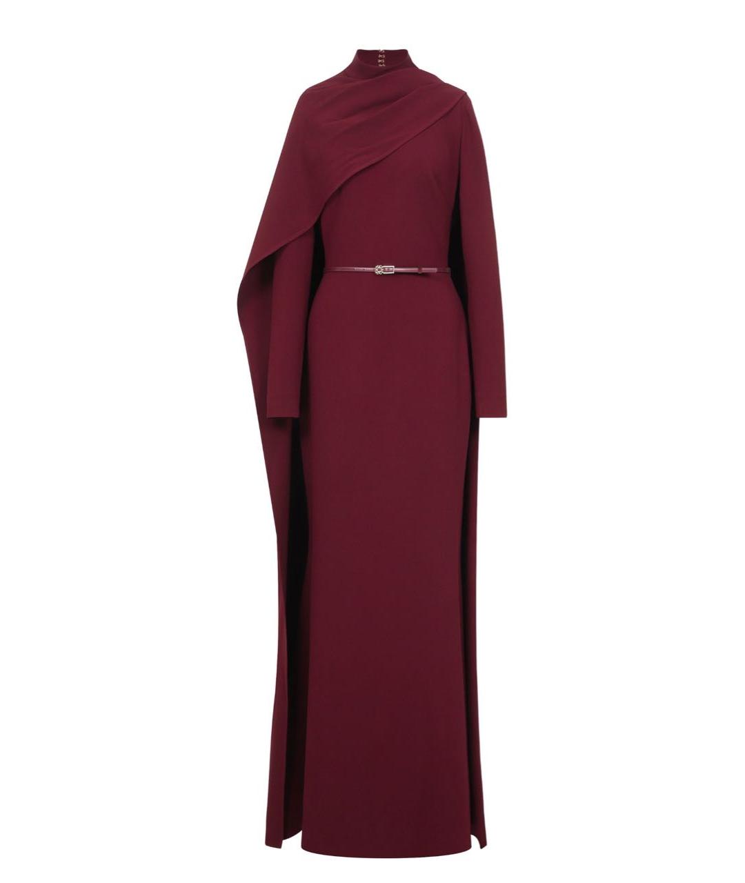 ELIE SAAB Бордовое шелковое вечернее платье, фото 5