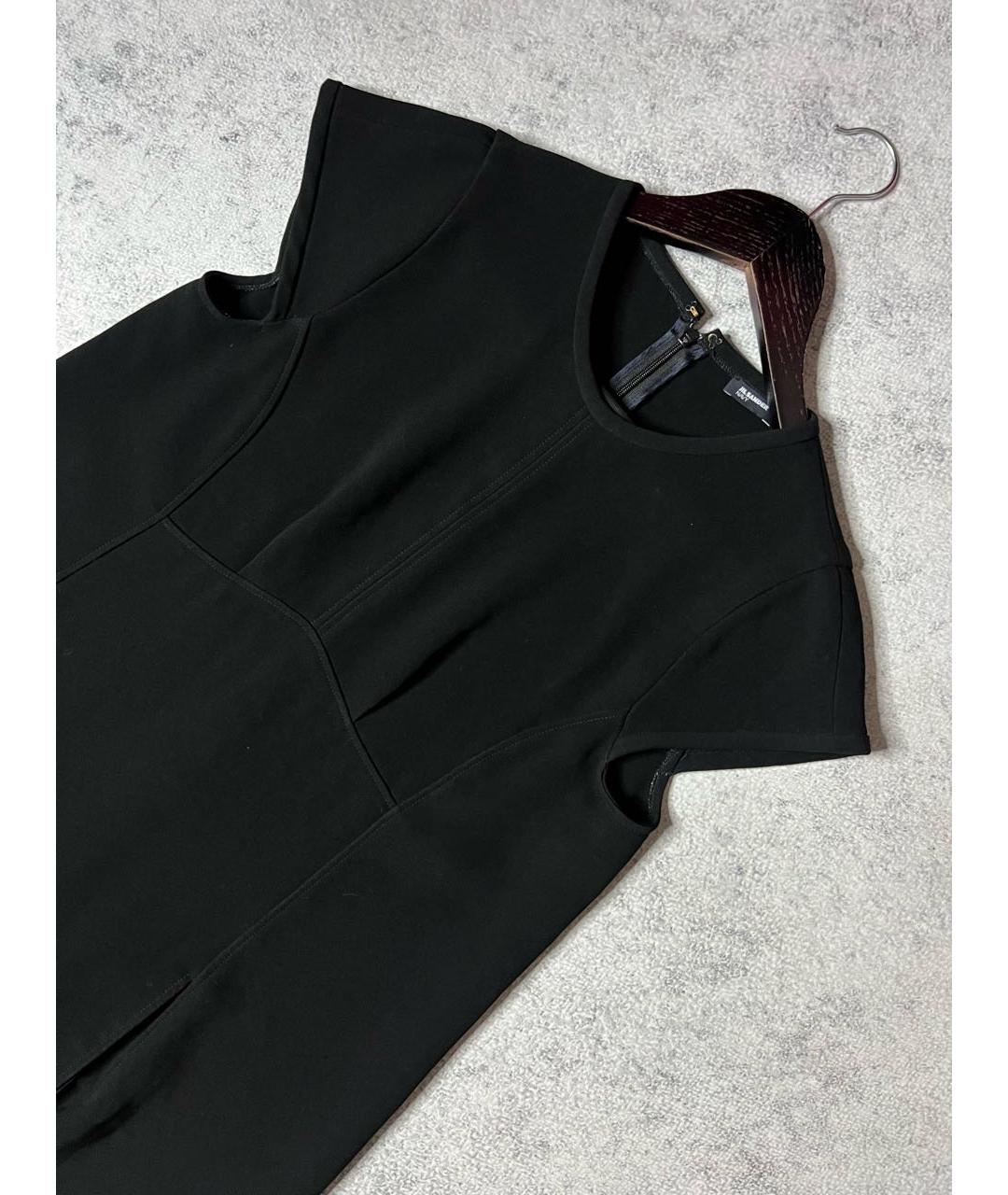 JIL SANDER Черное ацетатное платье, фото 3