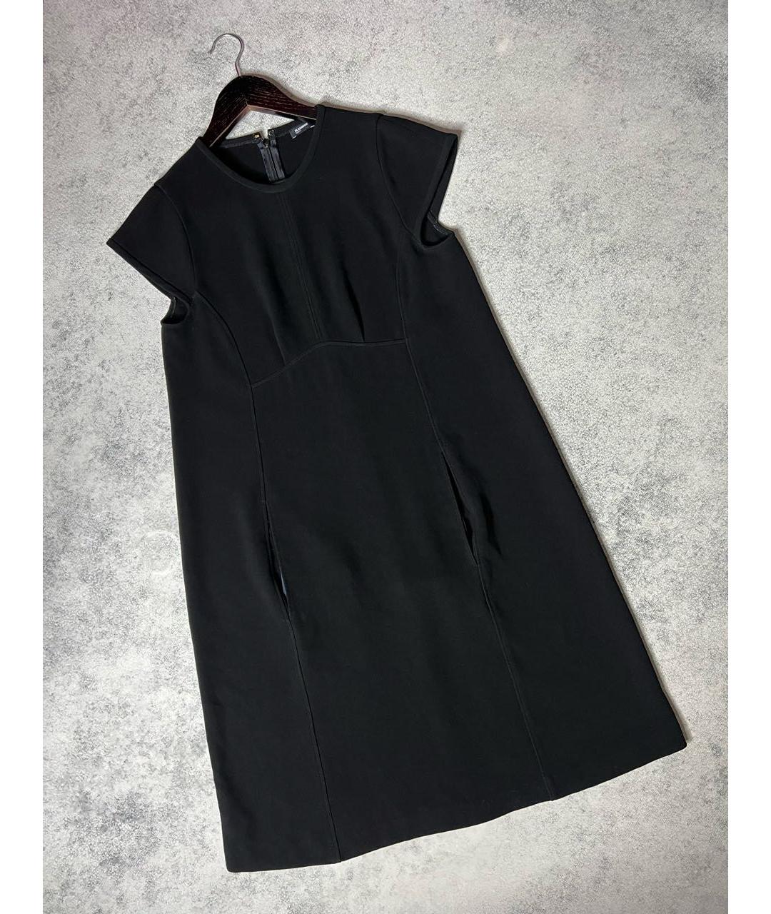 JIL SANDER Черное ацетатное платье, фото 9
