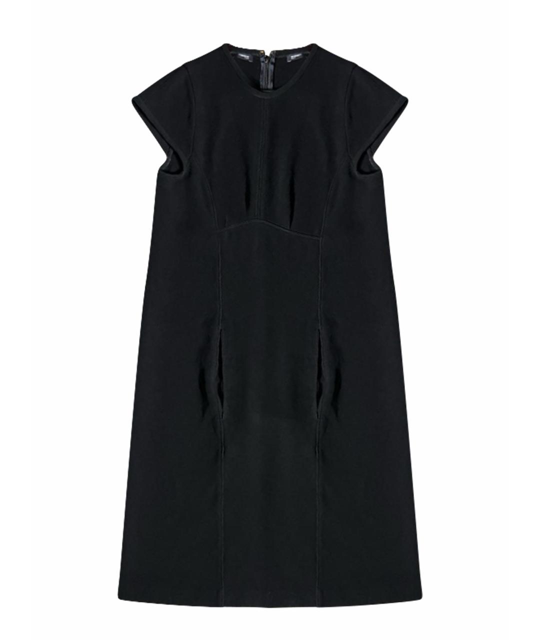 JIL SANDER Черное ацетатное платье, фото 1