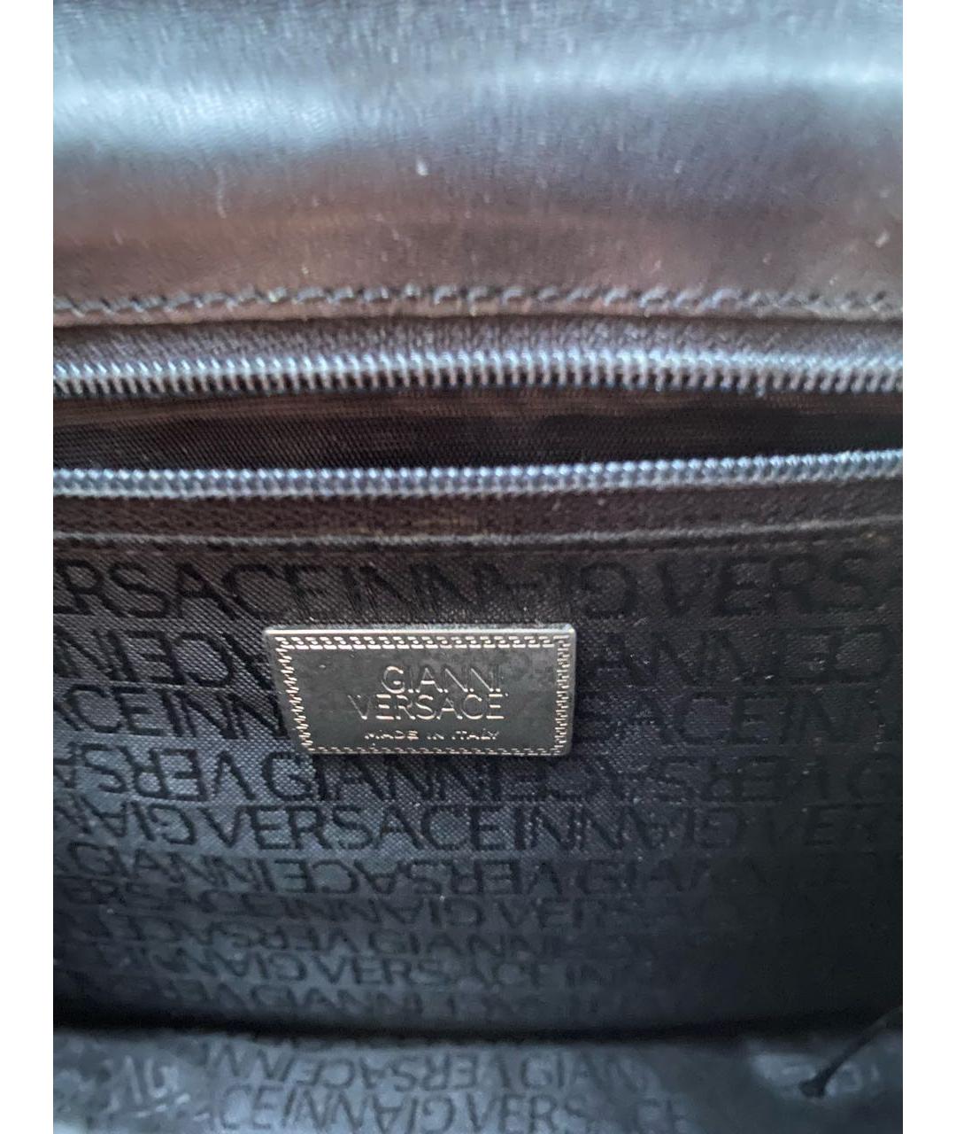VERSACE Черная кожаная барсетка, фото 4
