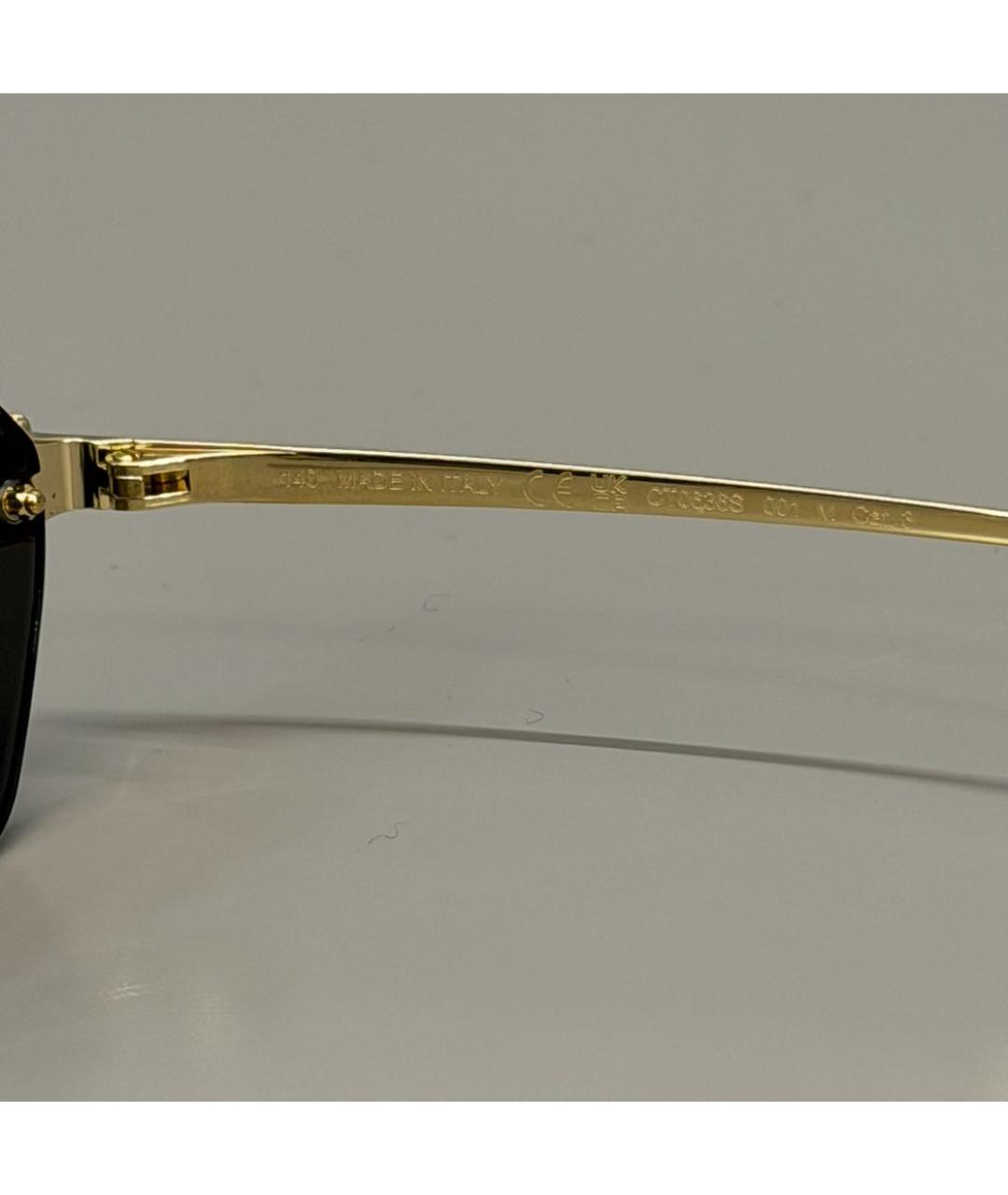 CARTIER Черные металлические солнцезащитные очки, фото 7