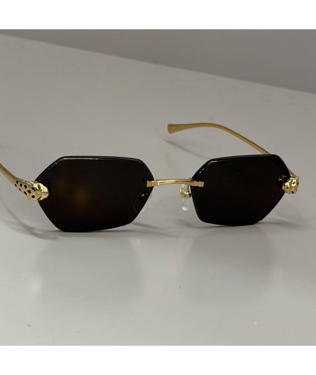 CARTIER Черные металлические солнцезащитные очки, фото 3