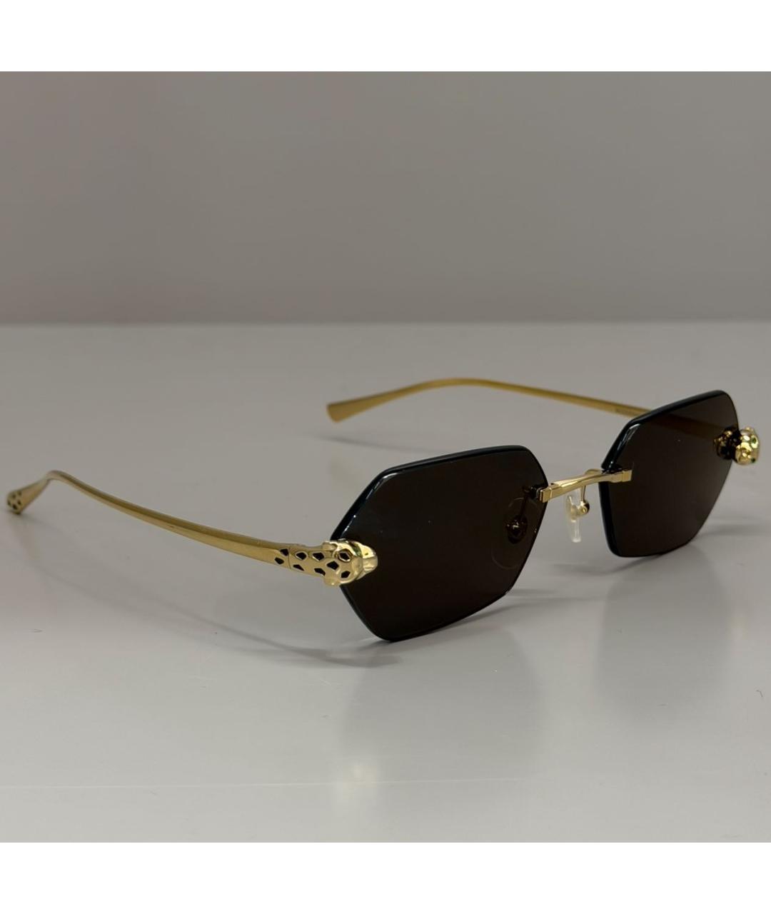 CARTIER Черные металлические солнцезащитные очки, фото 8
