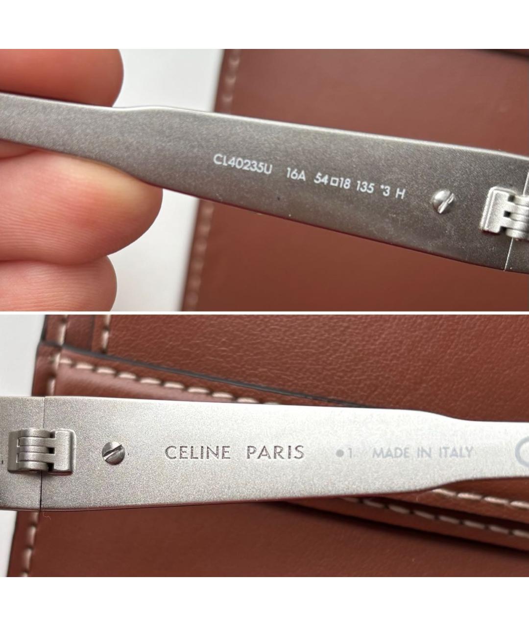 CELINE Серебряные металлические солнцезащитные очки, фото 5
