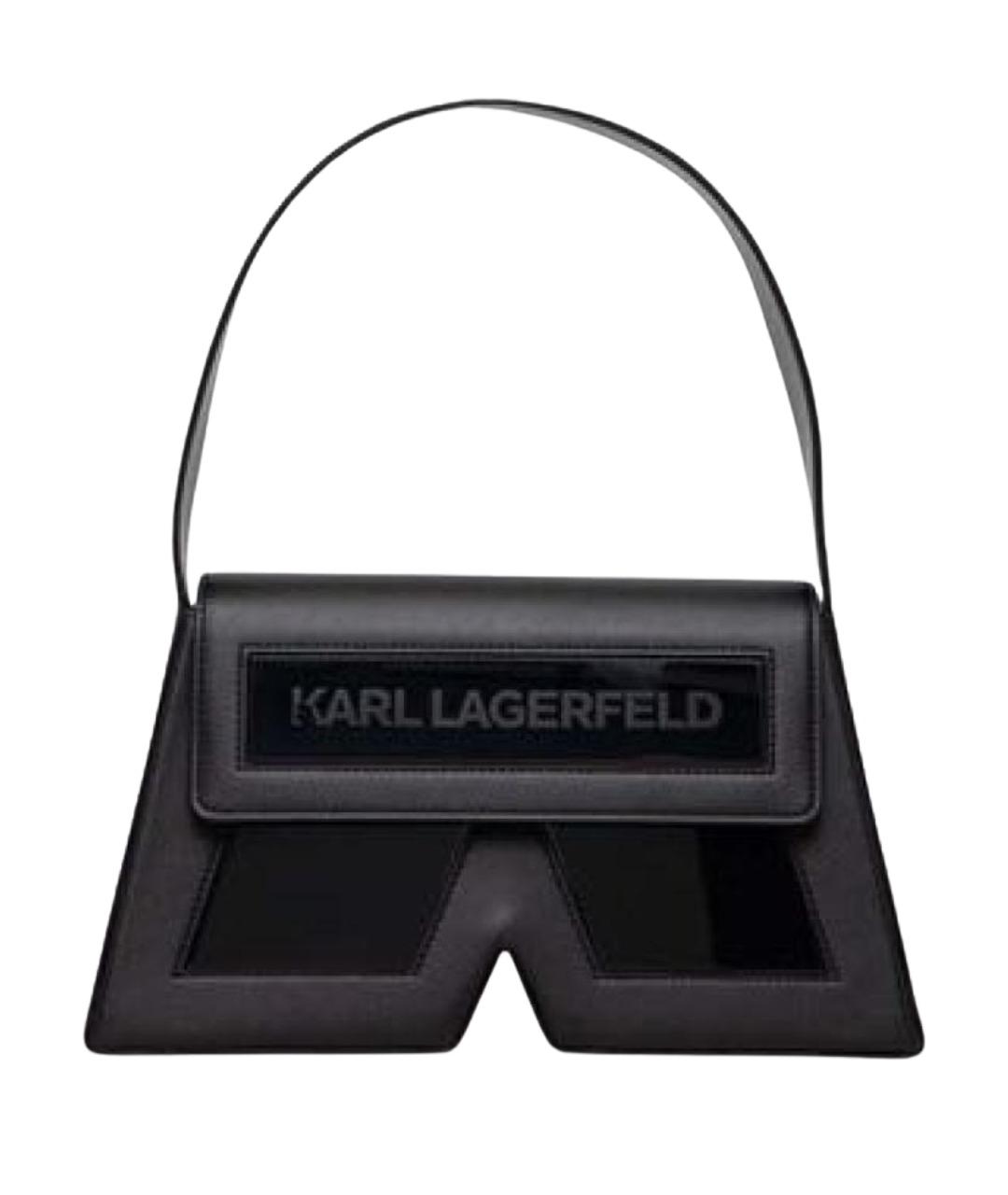 KARL LAGERFELD Черная кожаная сумка через плечо, фото 1