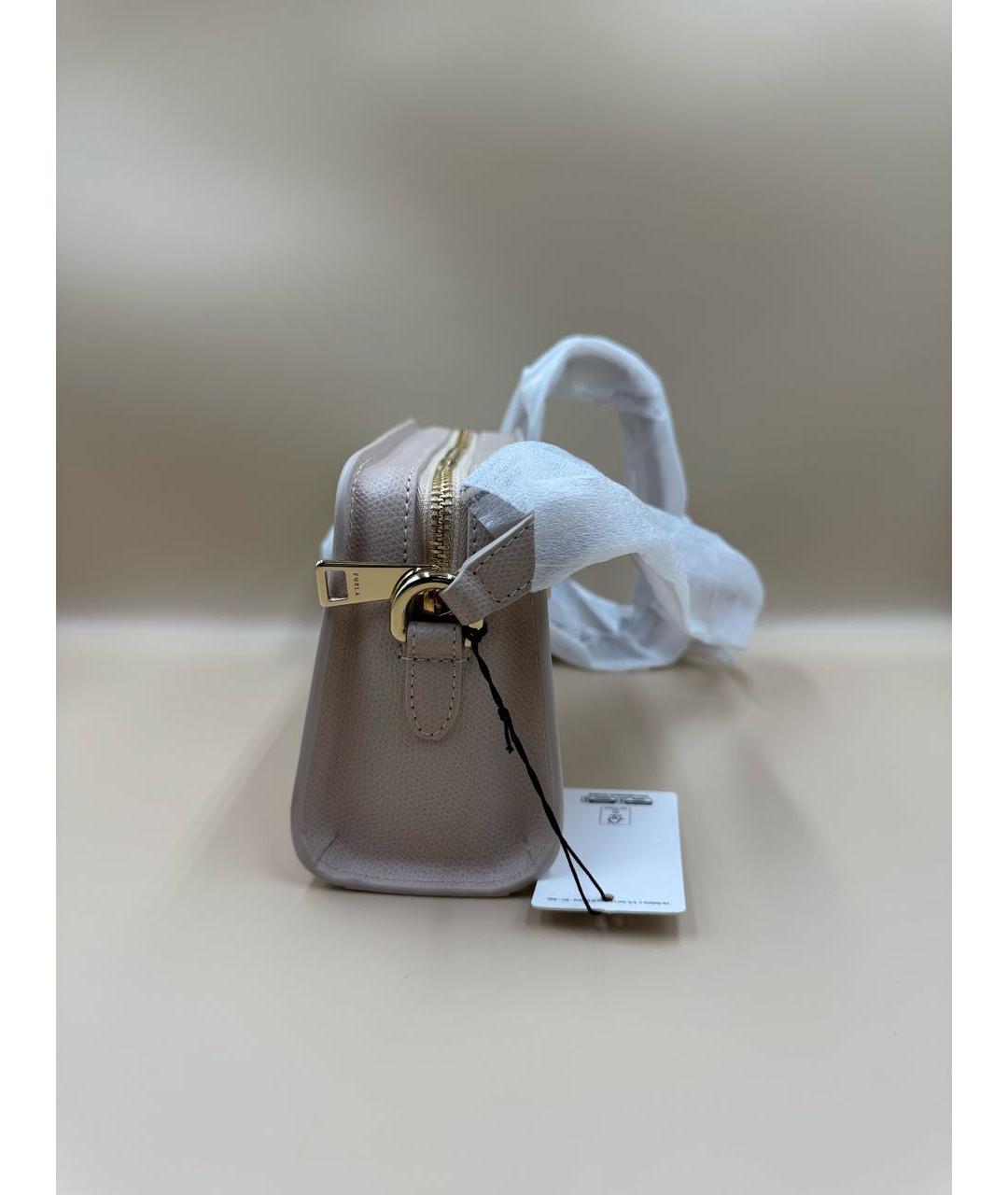 FURLA Бежевая кожаная сумка через плечо, фото 3