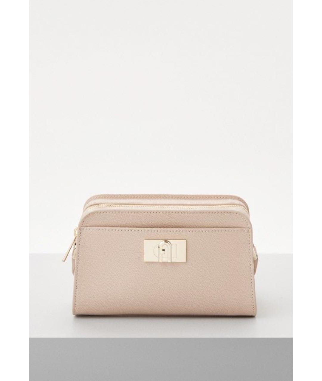 FURLA Бежевая кожаная сумка через плечо, фото 9