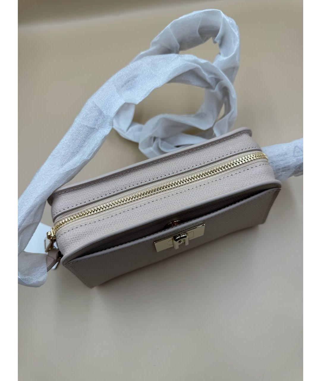 FURLA Бежевая кожаная сумка через плечо, фото 6