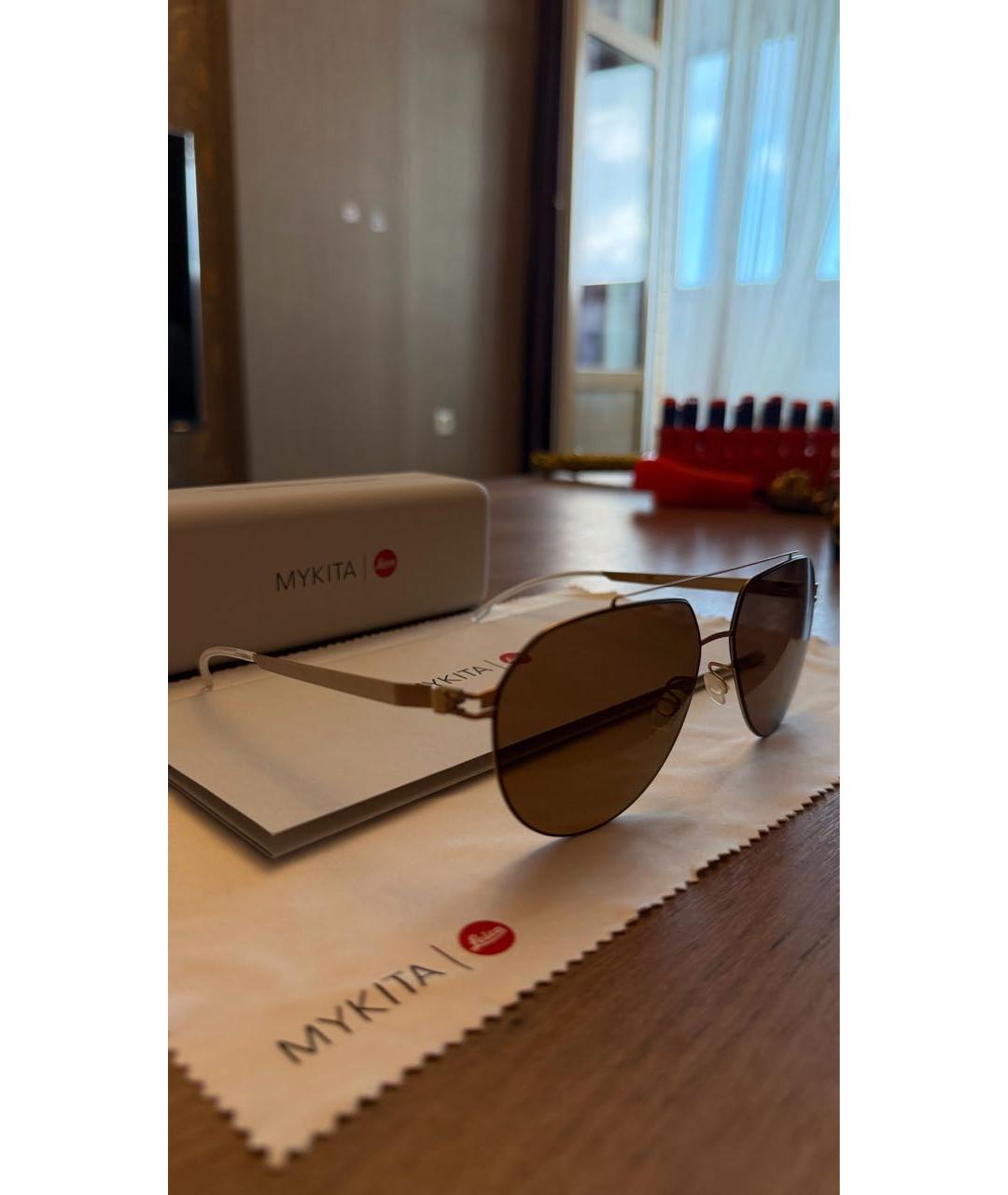 MYKITA Коричневые металлические солнцезащитные очки, фото 4