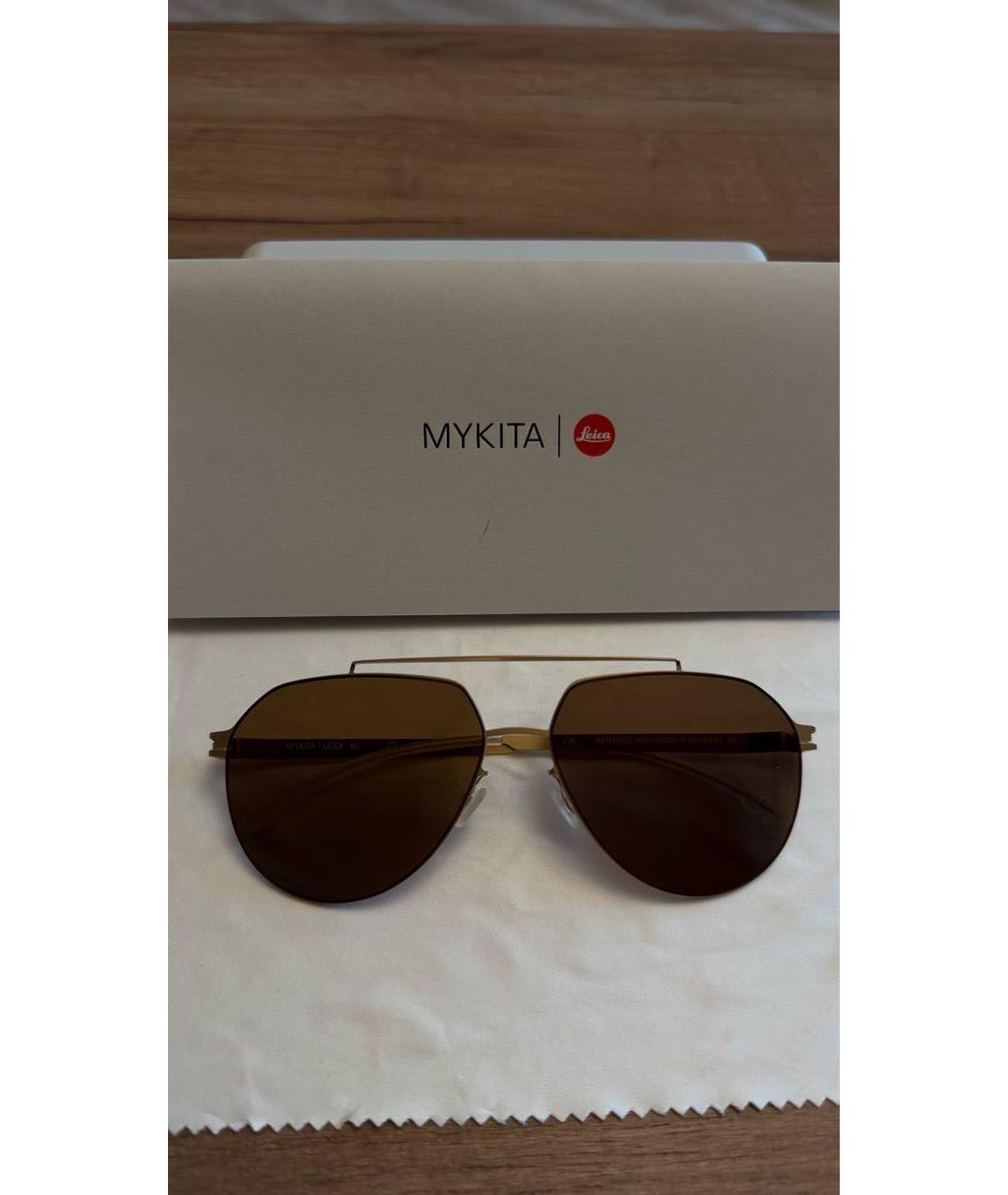 MYKITA Коричневые металлические солнцезащитные очки, фото 5