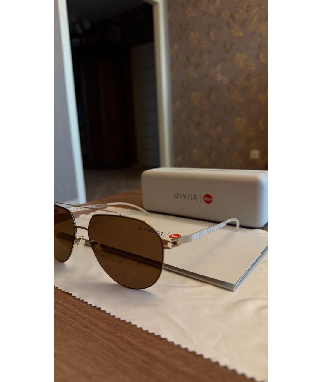 MYKITA Коричневые металлические солнцезащитные очки, фото 3