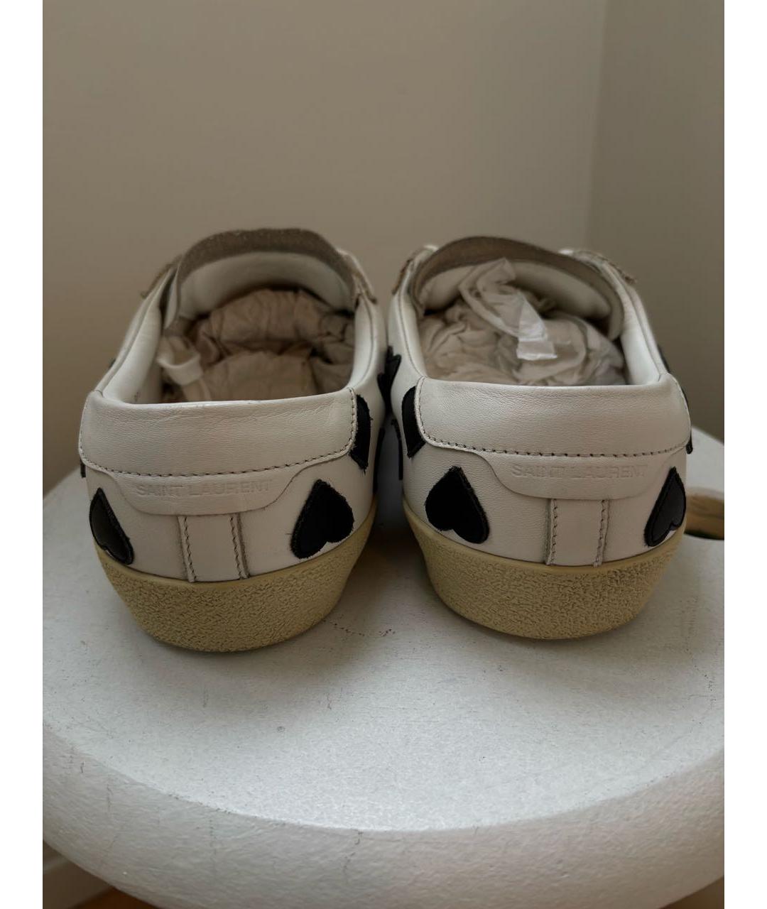 SAINT LAURENT Белые кожаные кеды, фото 4