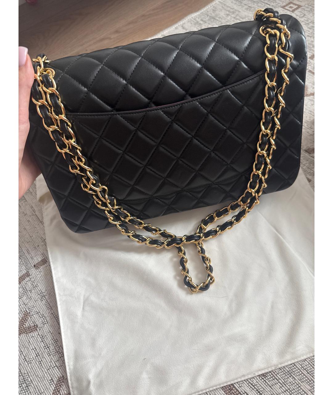 CHANEL Черная кожаная сумка через плечо, фото 4