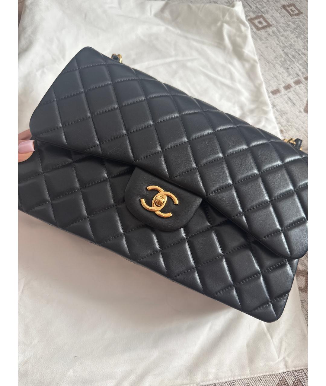 CHANEL Черная кожаная сумка через плечо, фото 8