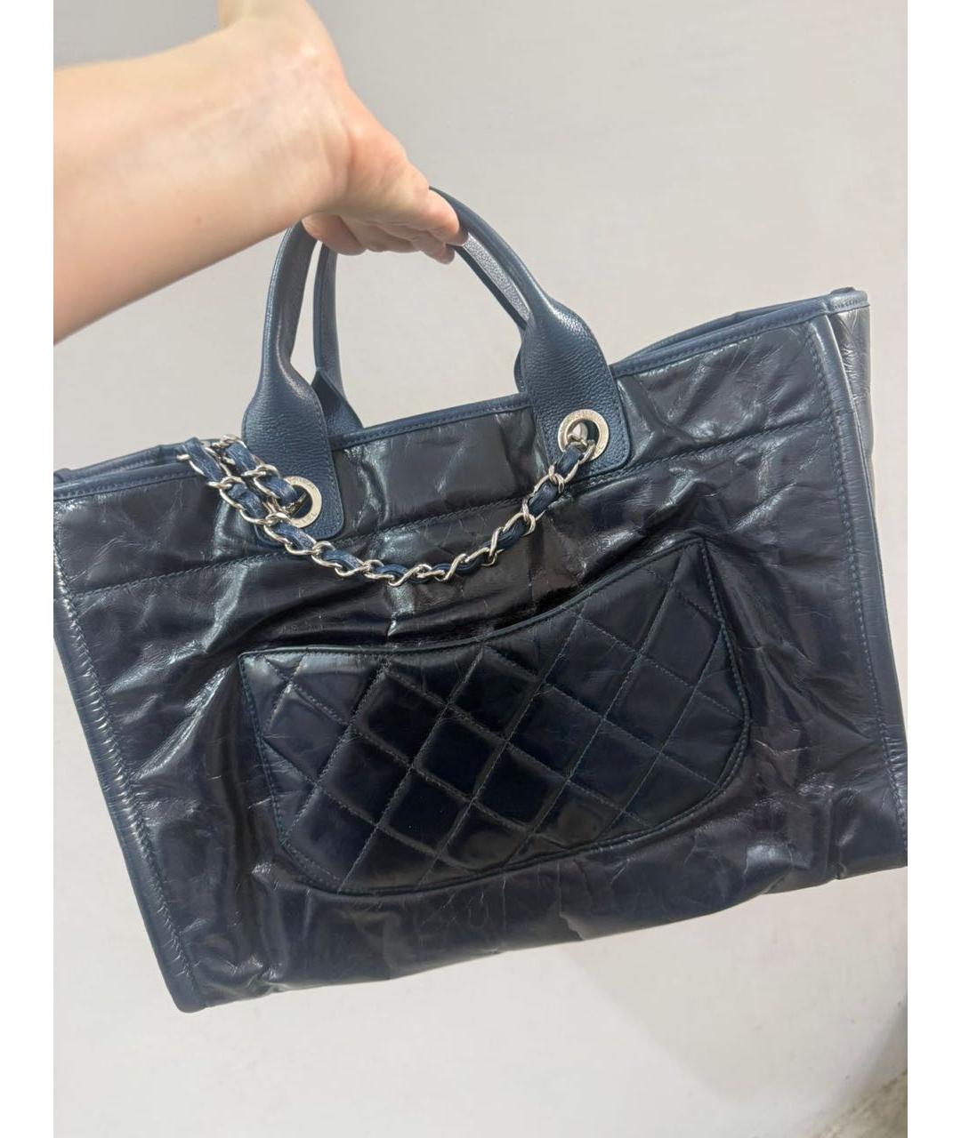 CHANEL Черная кожаная сумка тоут, фото 2