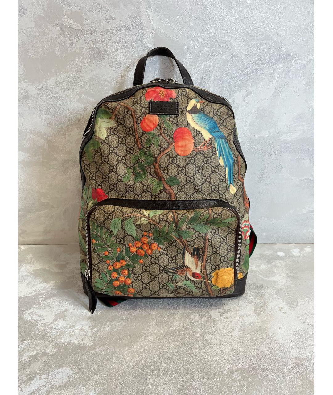 GUCCI Бежевый канва рюкзак, фото 9