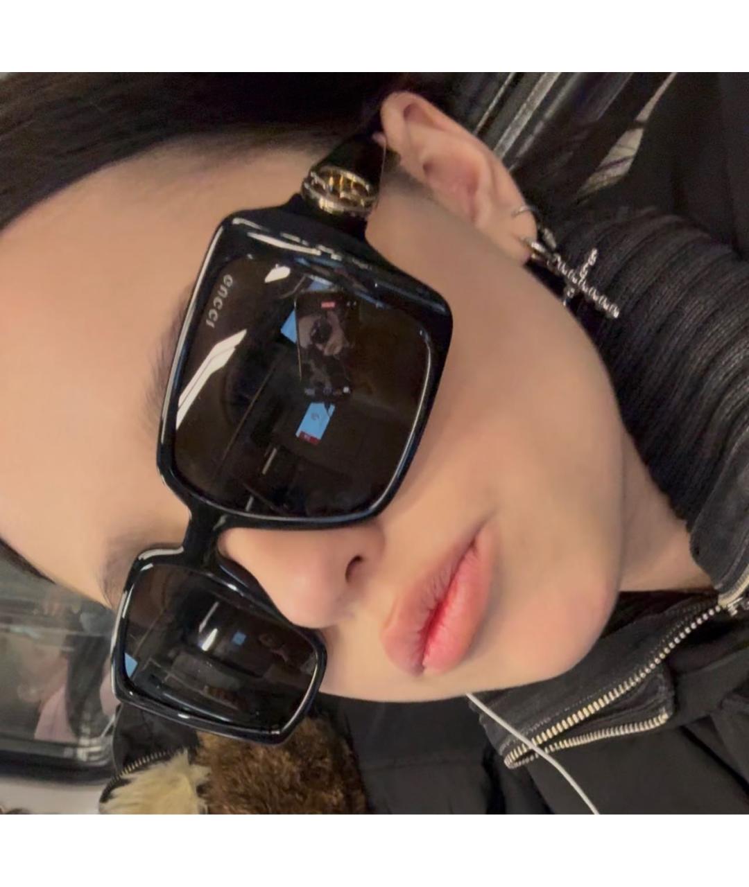 GUCCI Черные пластиковые солнцезащитные очки, фото 7