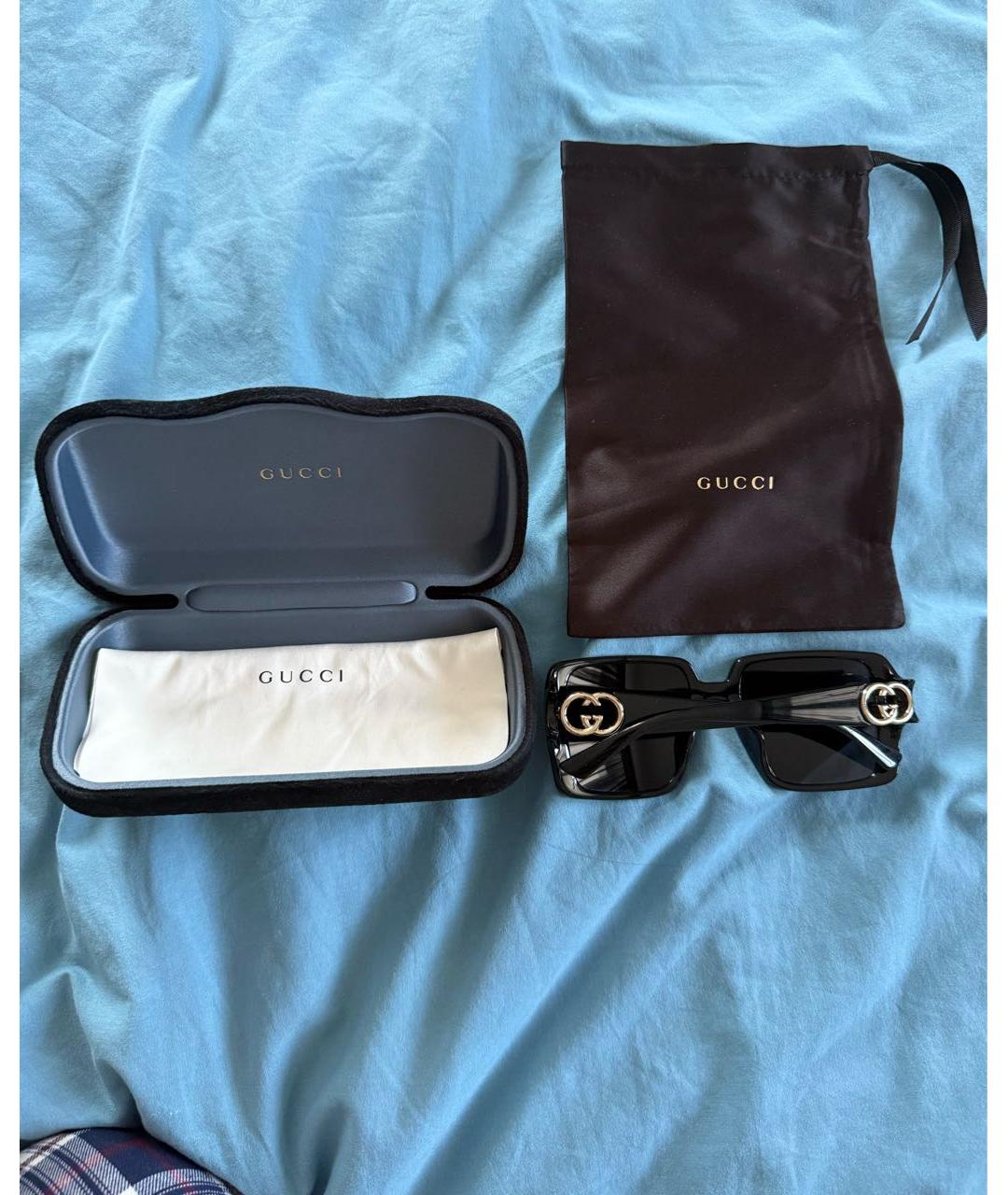 GUCCI Черные пластиковые солнцезащитные очки, фото 4