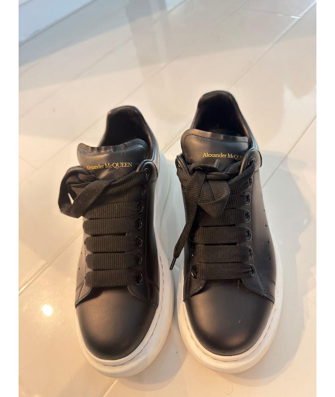MCQ ALEXANDER MCQUEEN Черные кожаные кеды, фото 2
