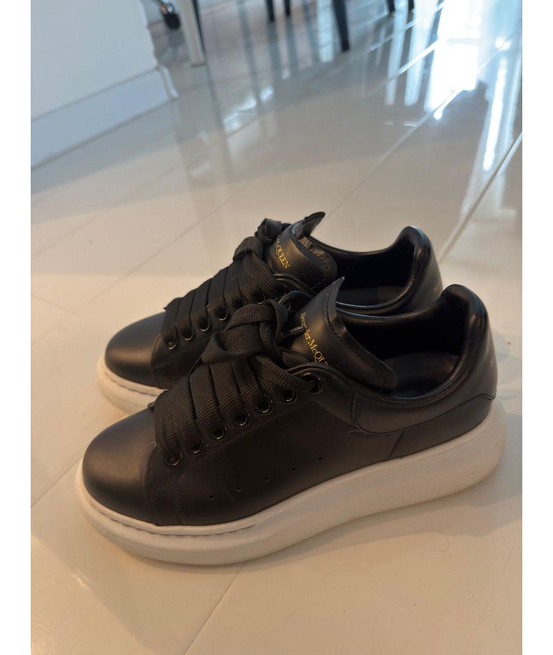 MCQ ALEXANDER MCQUEEN Черные кожаные кеды, фото 4