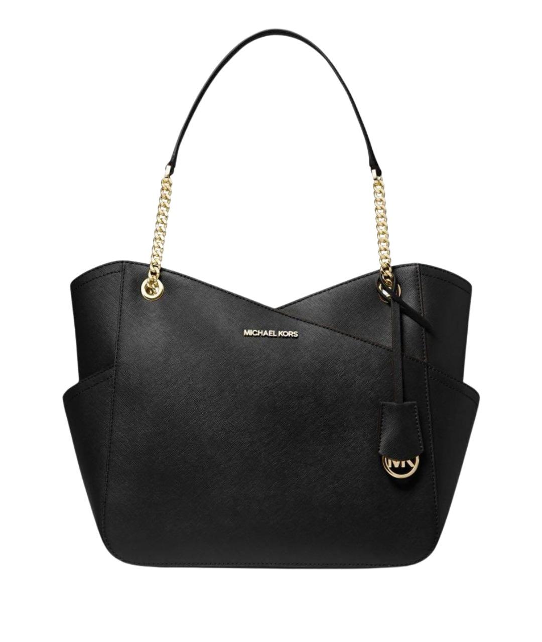 MICHAEL KORS Черная кожаная сумка тоут, фото 1