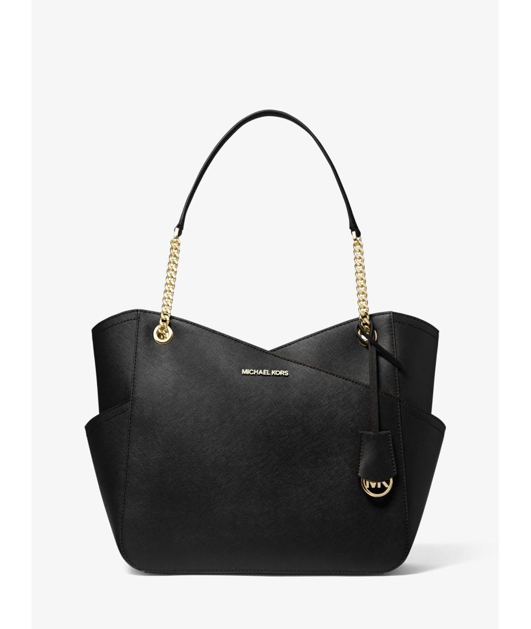 MICHAEL KORS Черная кожаная сумка тоут, фото 6