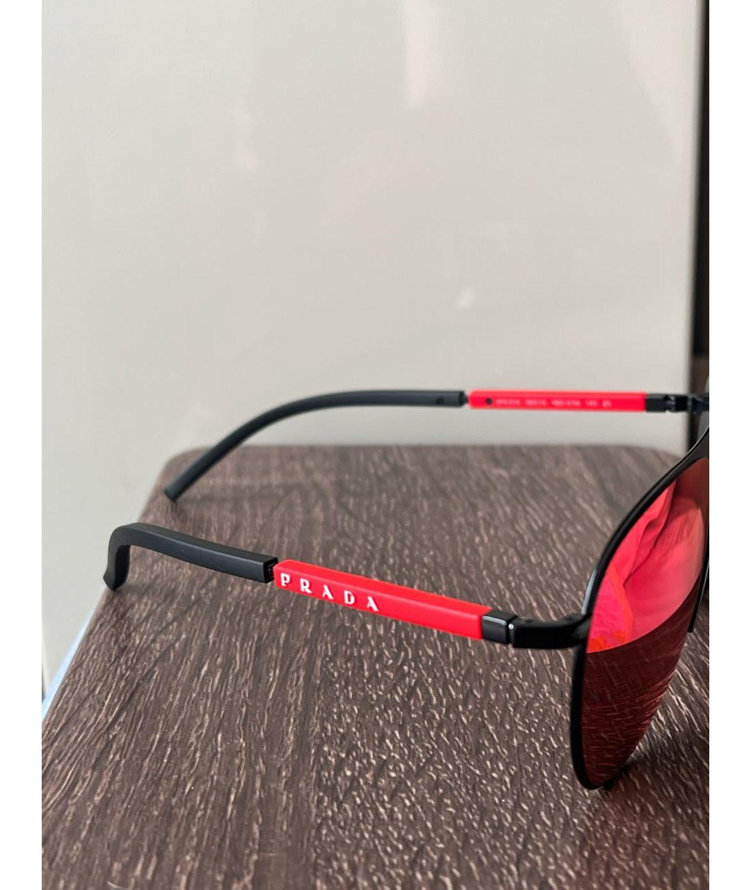 PRADA Черные металлические солнцезащитные очки, фото 3