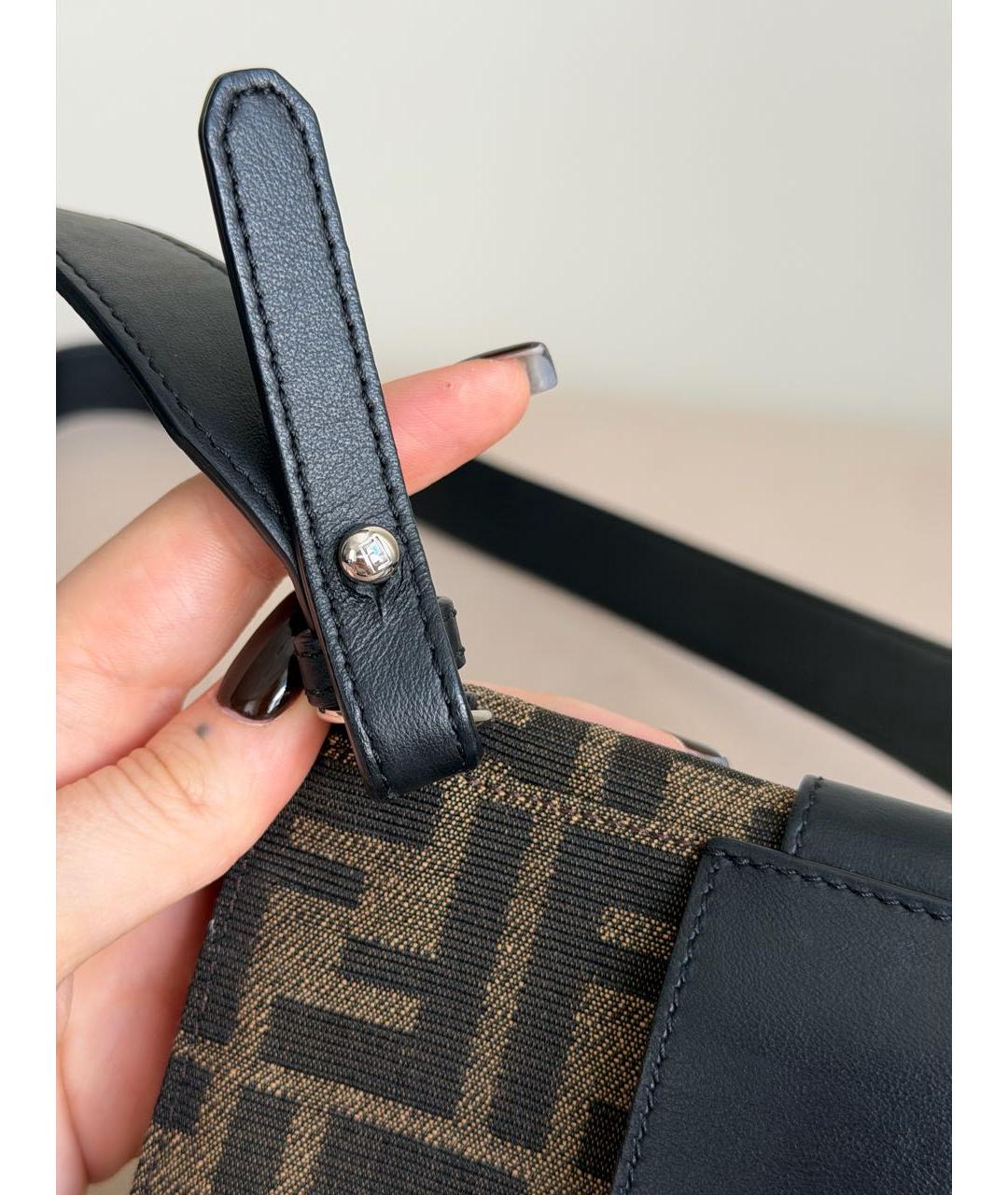 FENDI Коричневая канва барсетка, фото 7