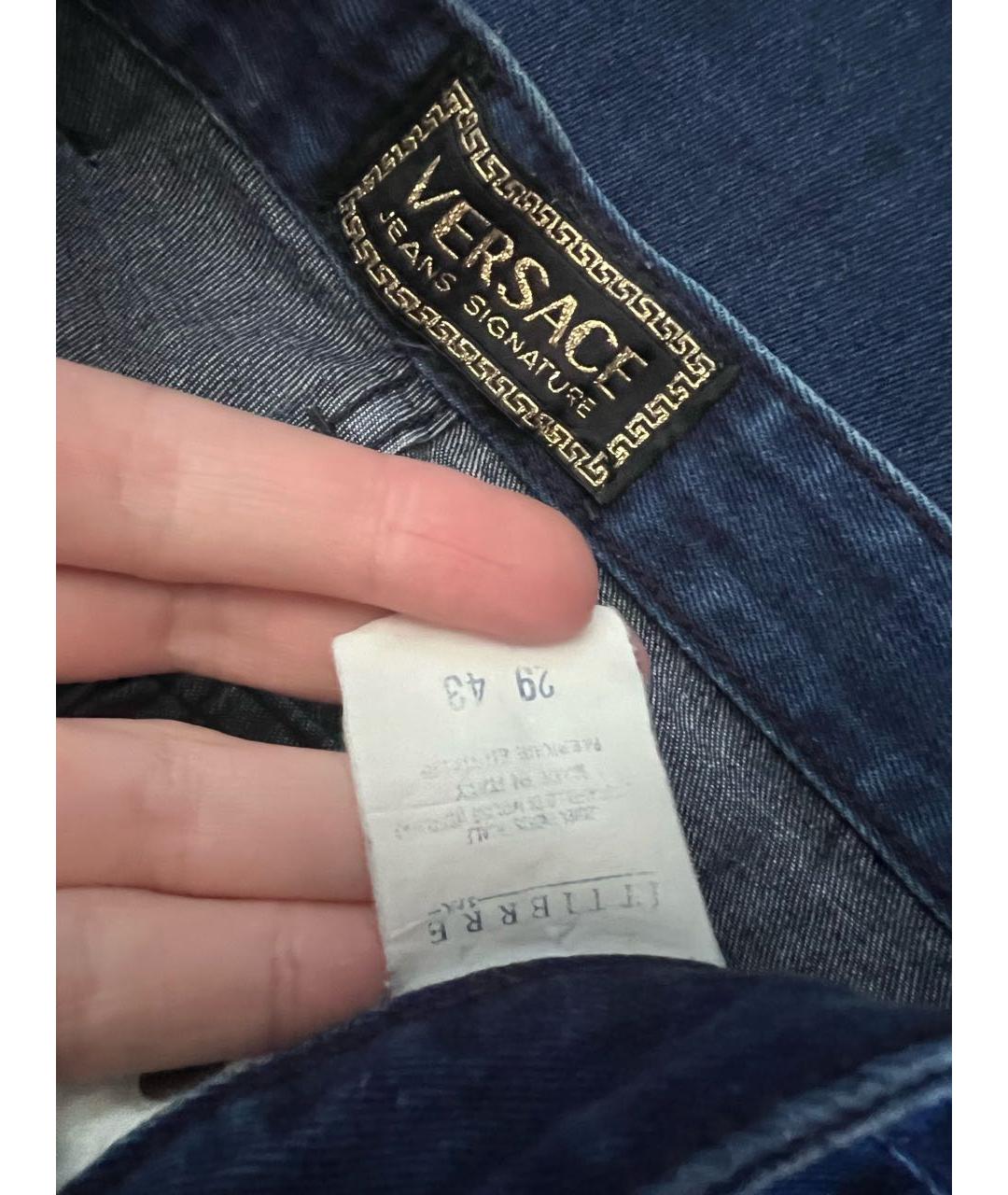 VERSACE JEANS COUTURE Темно-синие хлопковые джинсы слим, фото 3