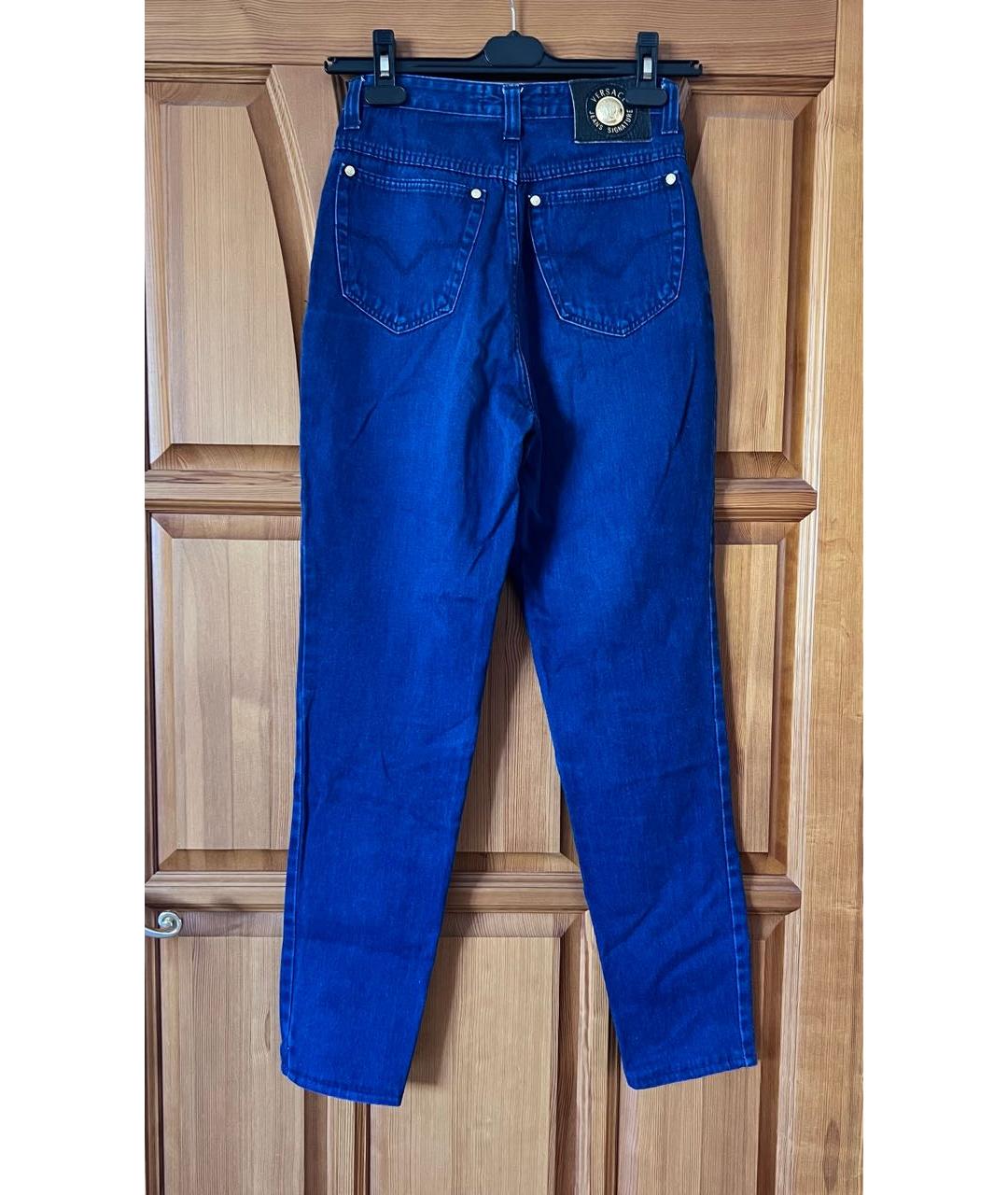 VERSACE JEANS COUTURE Темно-синие хлопковые джинсы слим, фото 2
