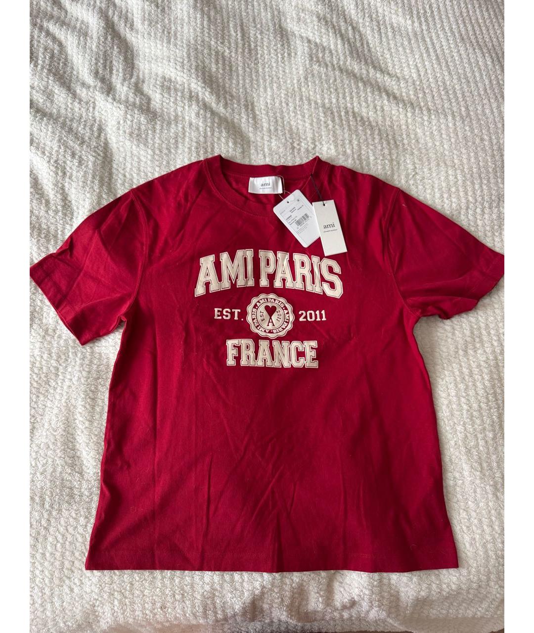 Ami Paris Красная хлопковая футболка, фото 2