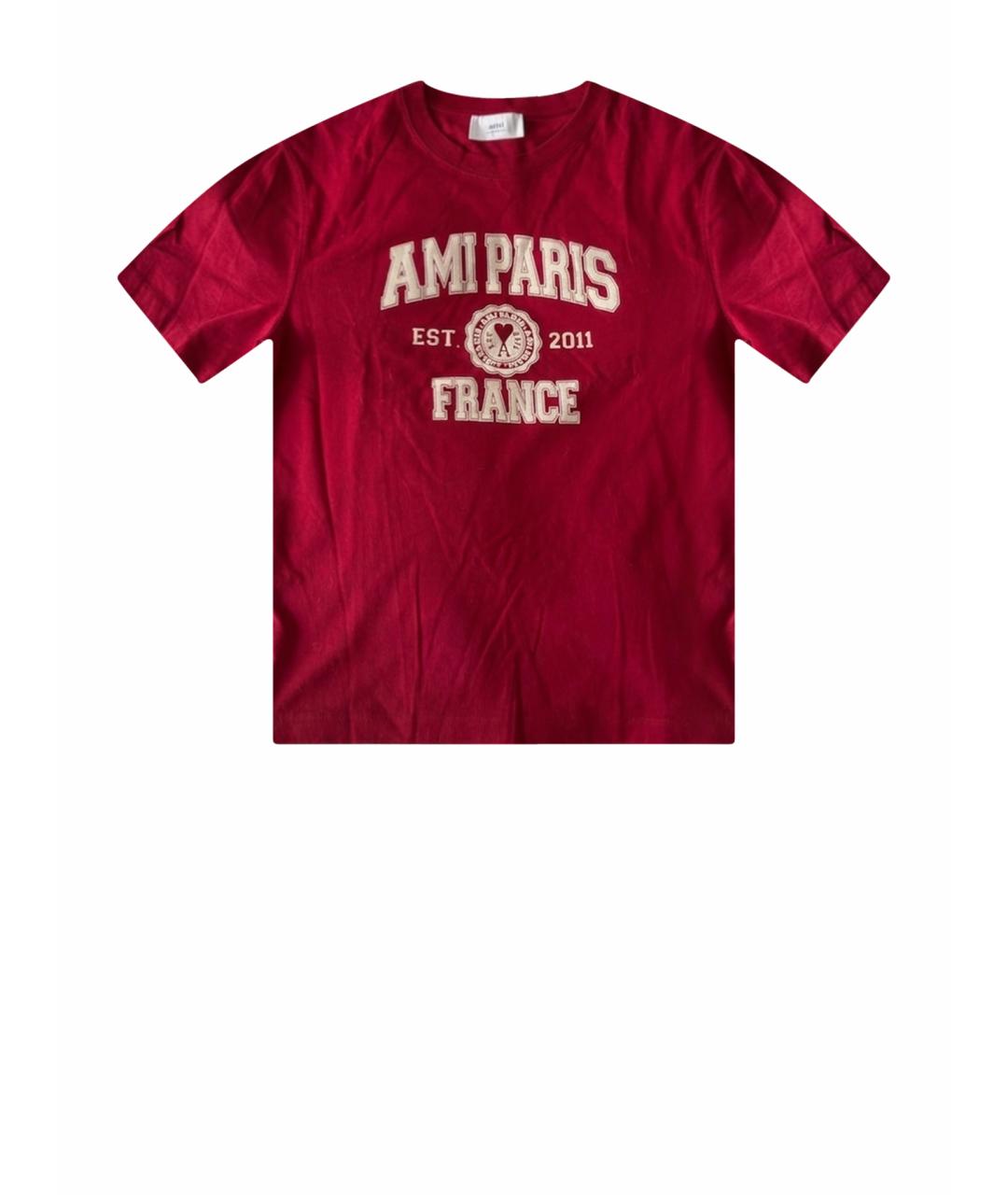 Ami Paris Красная хлопковая футболка, фото 1