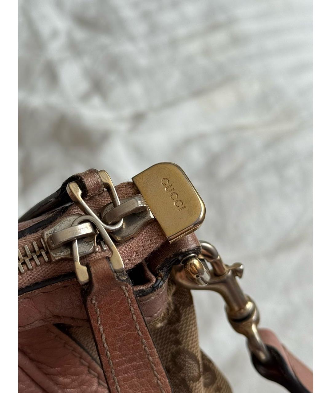 GUCCI Коричневая кожаная сумка с короткими ручками, фото 5