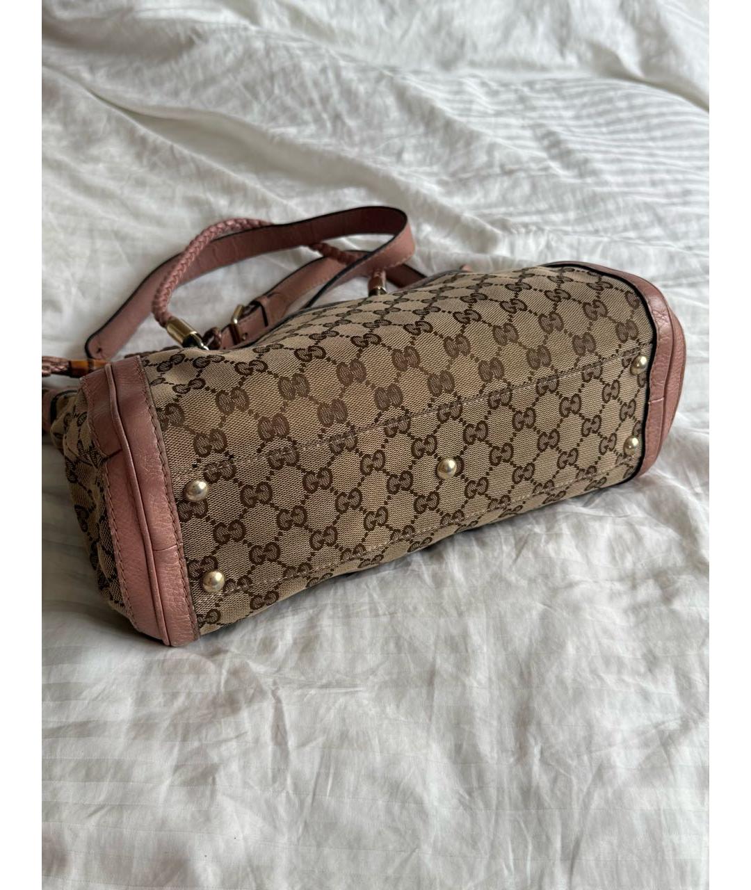 GUCCI Коричневая кожаная сумка с короткими ручками, фото 3