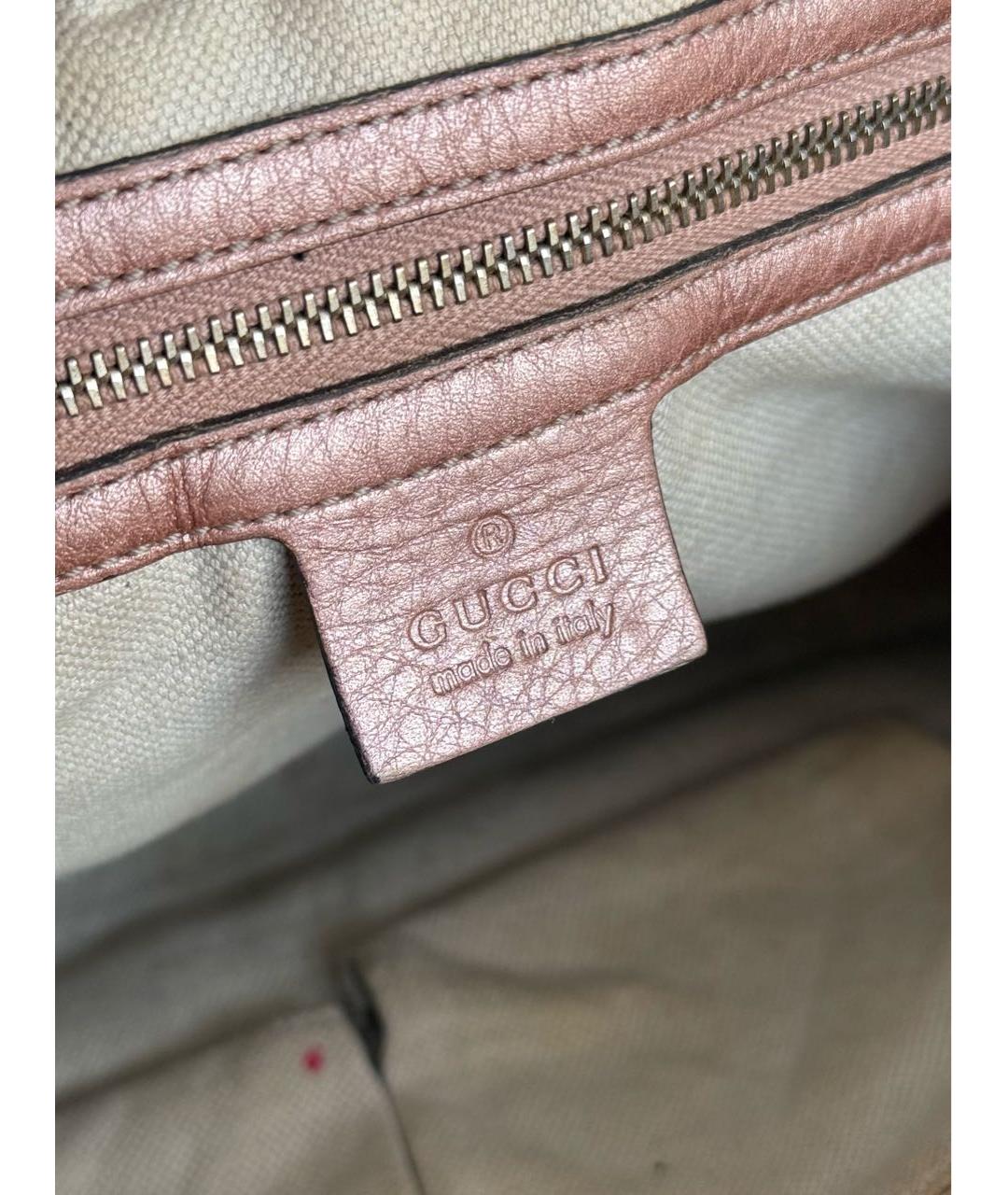 GUCCI Коричневая кожаная сумка с короткими ручками, фото 6